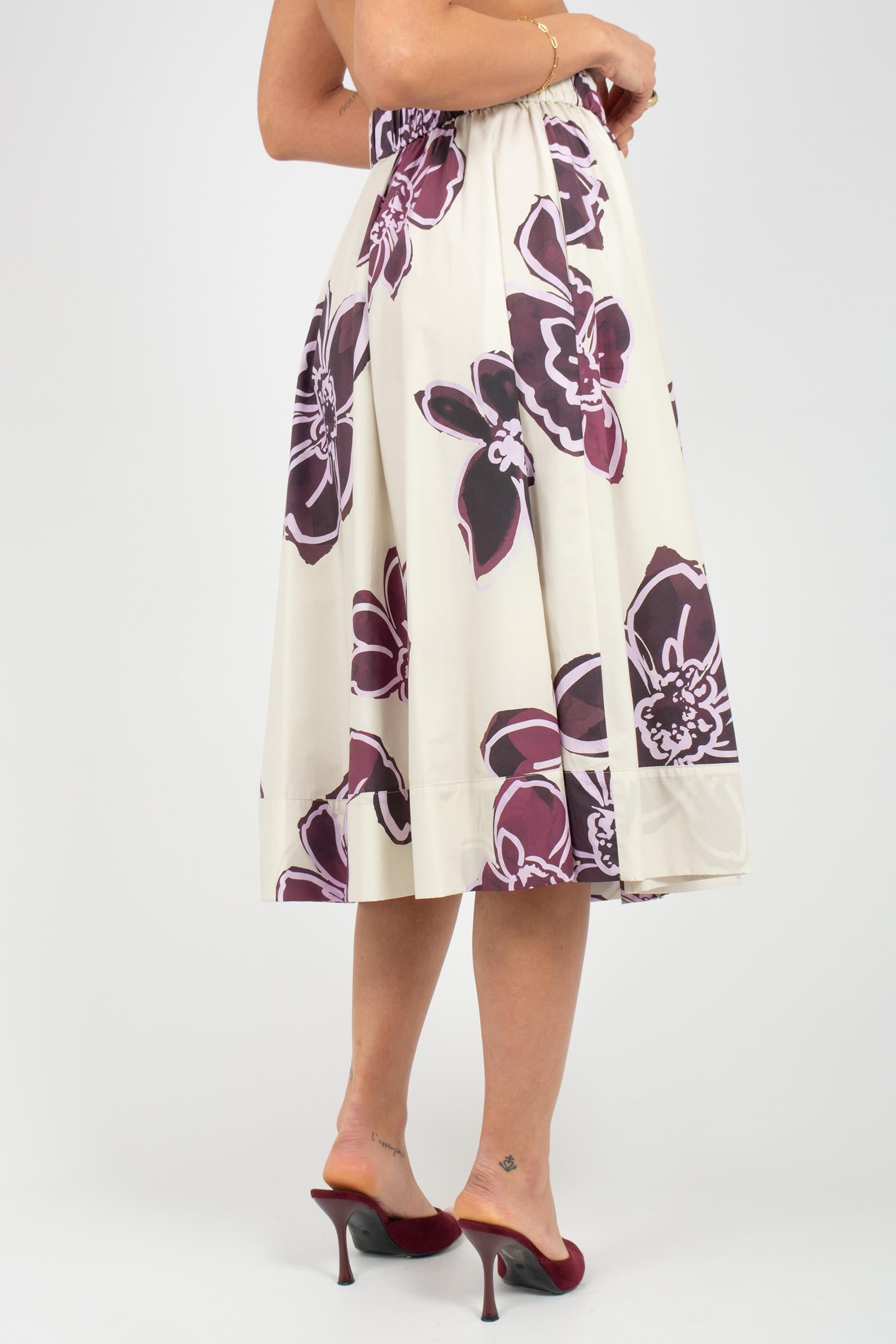 gonna in cotone stampato S7401T9590 433 ROSSO 35 