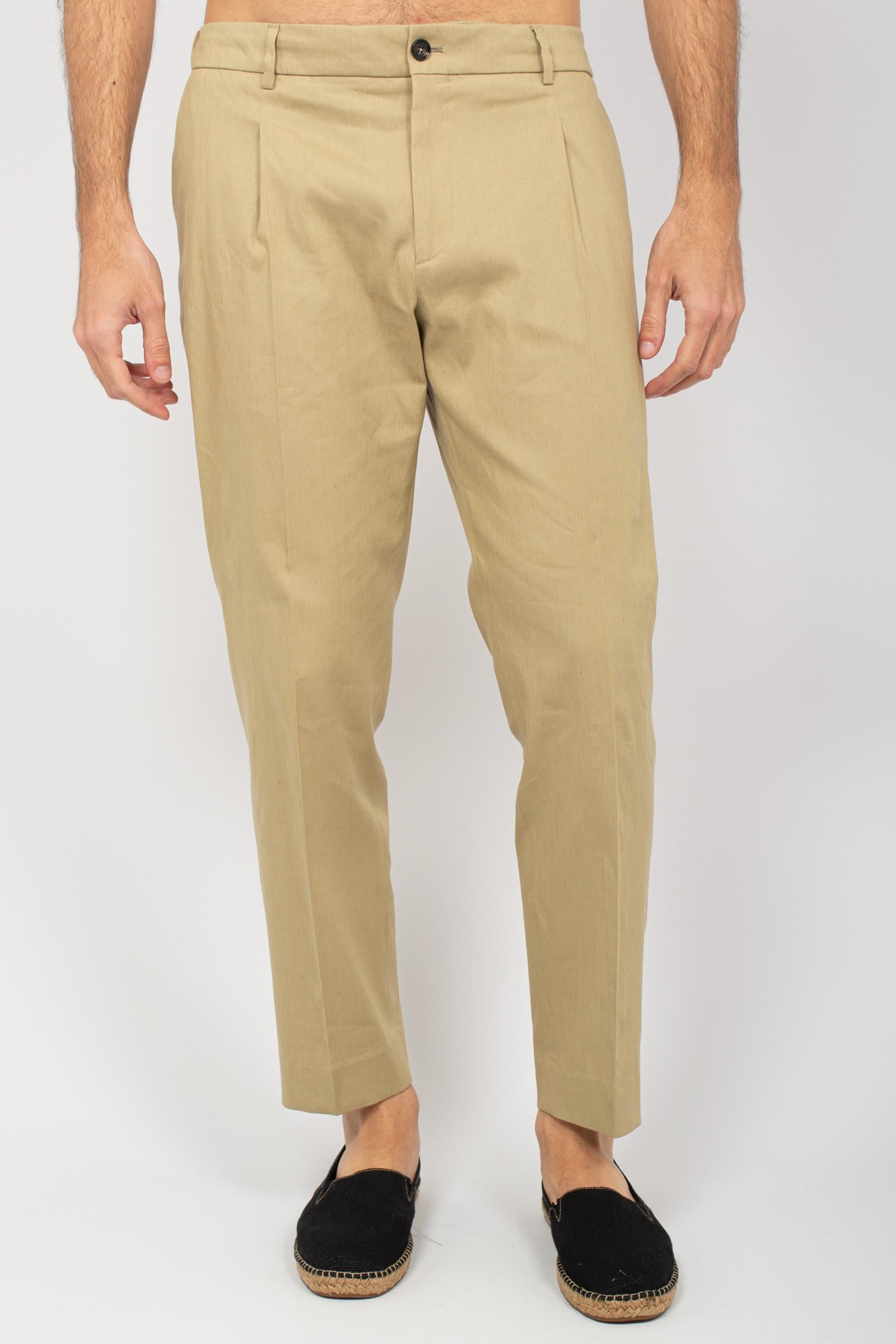 pantalone con coulisse in misto cotone 'riccardo regular' RICCARDOREGULARSLAQ BEIGE BE ABLE 