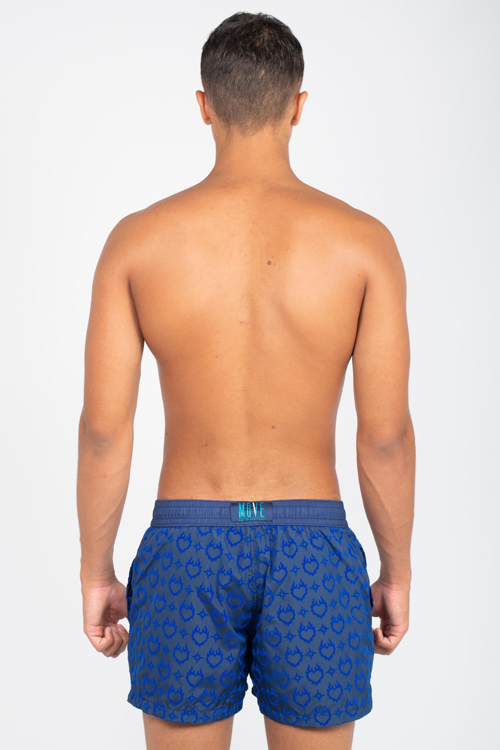 boxer mare floccato cuore sacro &#39;guadalupa&#39; GUADACUOREROYAL BLU MOVE BEACHWARE 