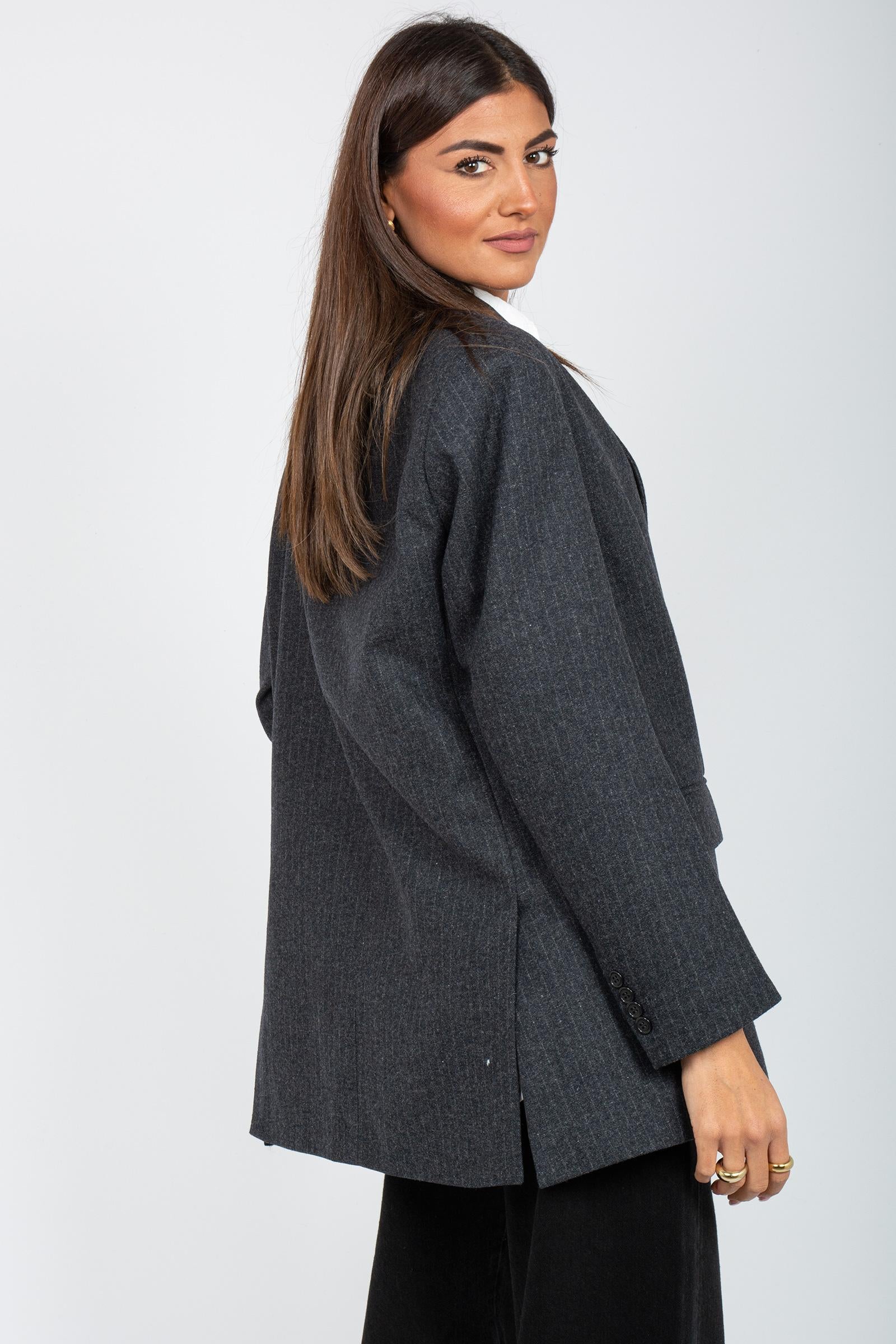 giacca oversize gessata AMD167CN95XXXX C0052 AMISH 