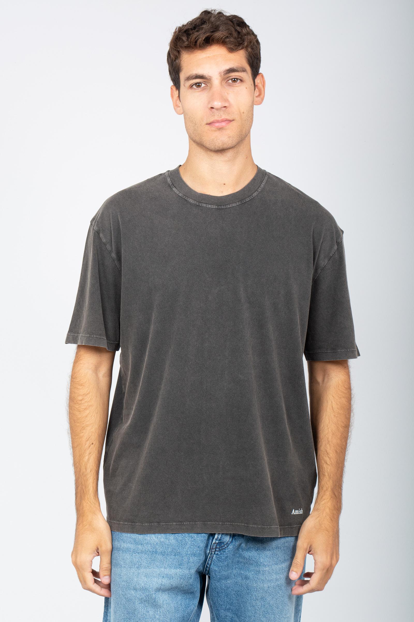 t-shirt in cotone micro logo AMU146CN21XXXX C0073 AMISH 