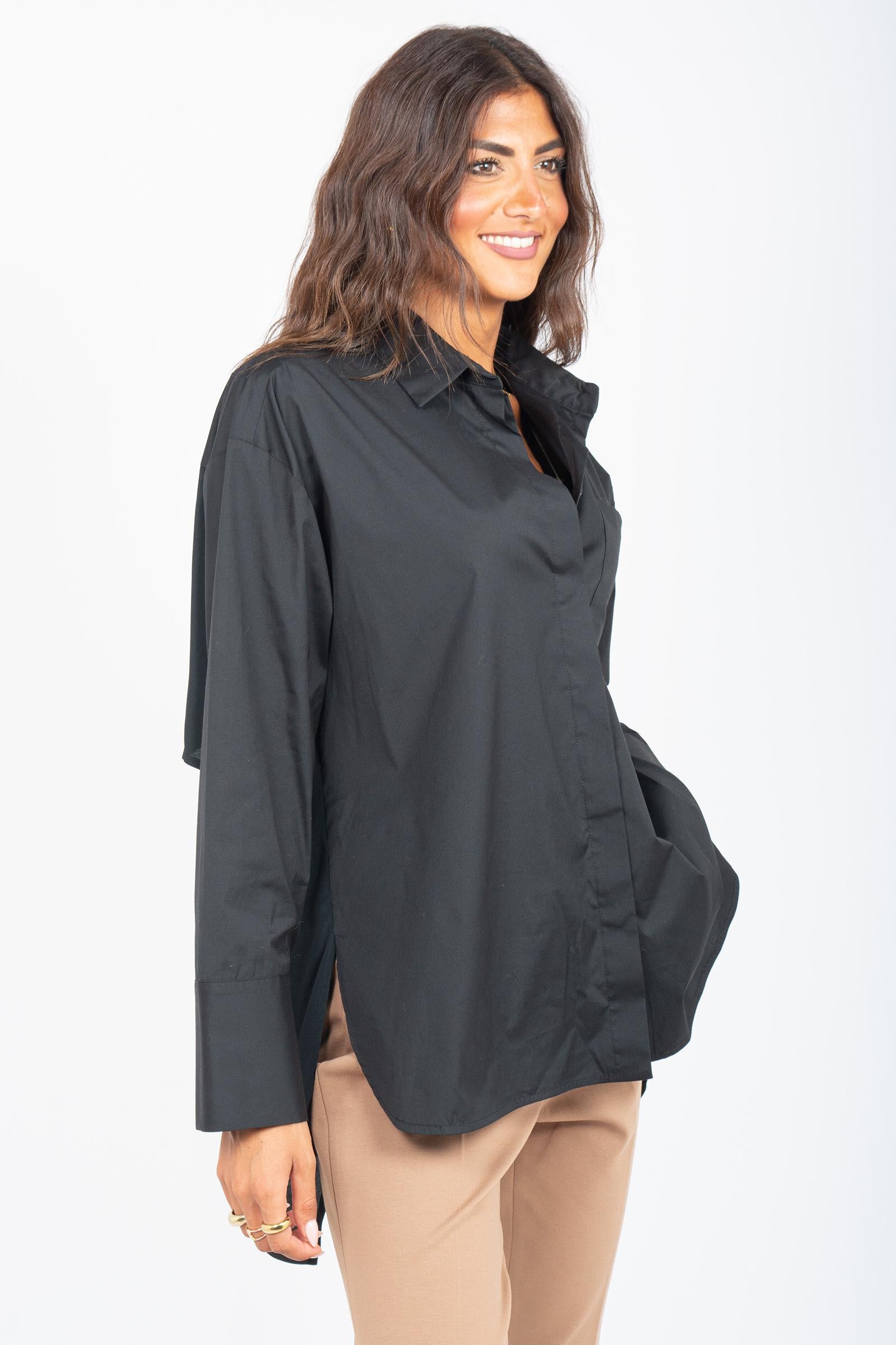camicia in cotone e seta 'alberta' Y5WK31 Y69 SEMICOUTURE 