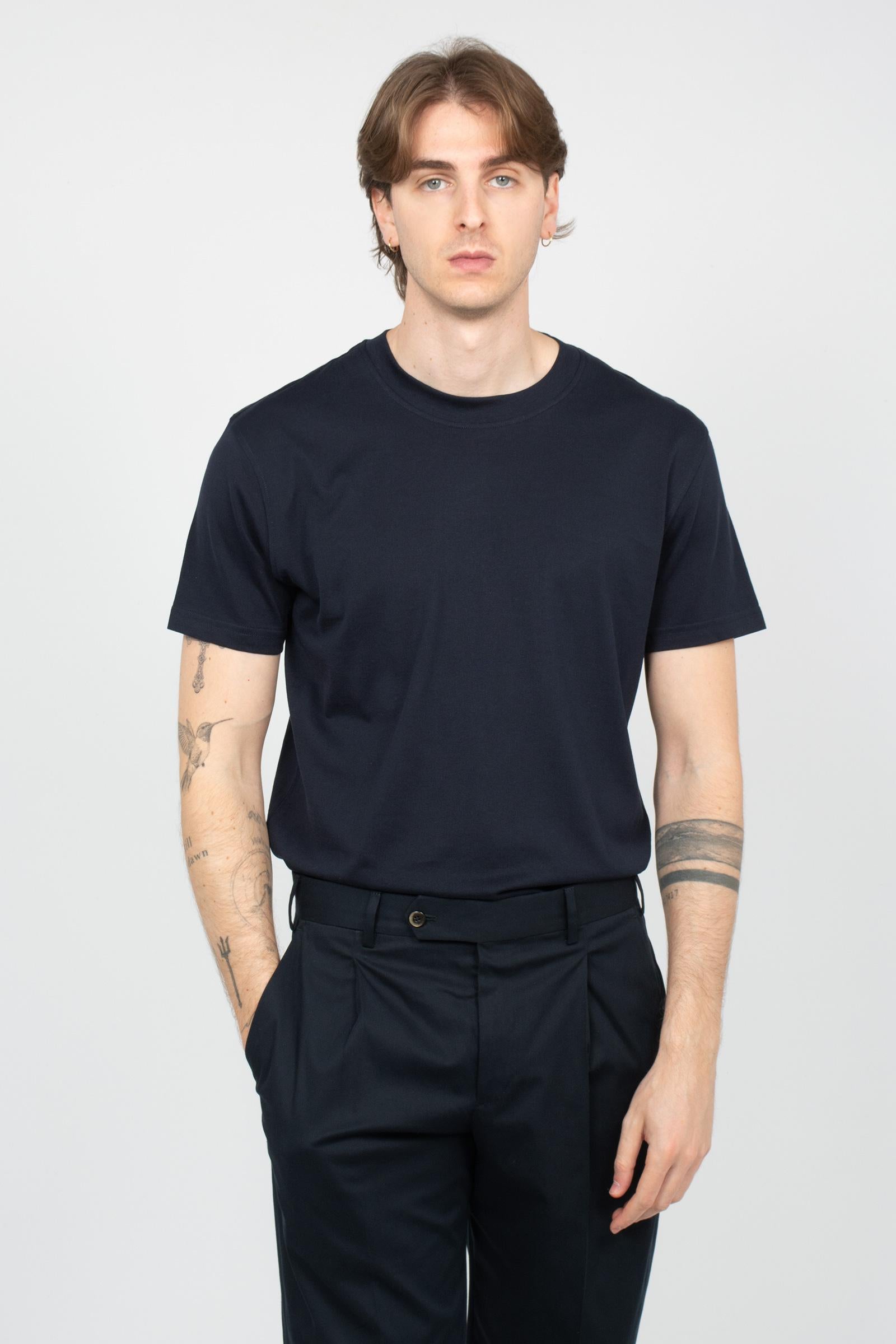 t-shirt in cotone e seta TL5STM050LEL 01CD0360 PT TORINO 