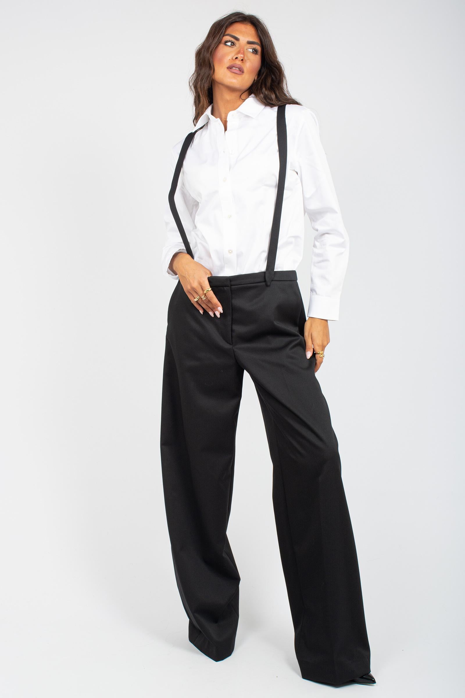 pantalone con bretelle in gabardine di lana 'diana' CDVSDNZX0STD SD740990 PT TORINO 