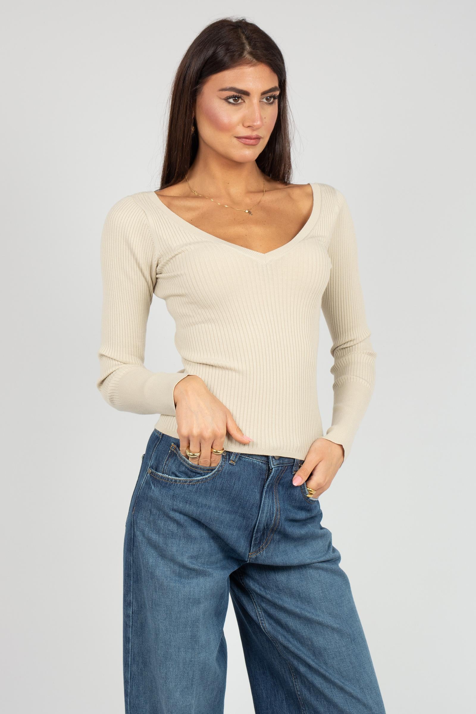 scollo v a costine 'salice' 2616361087600 001 MM - MAX MARA 