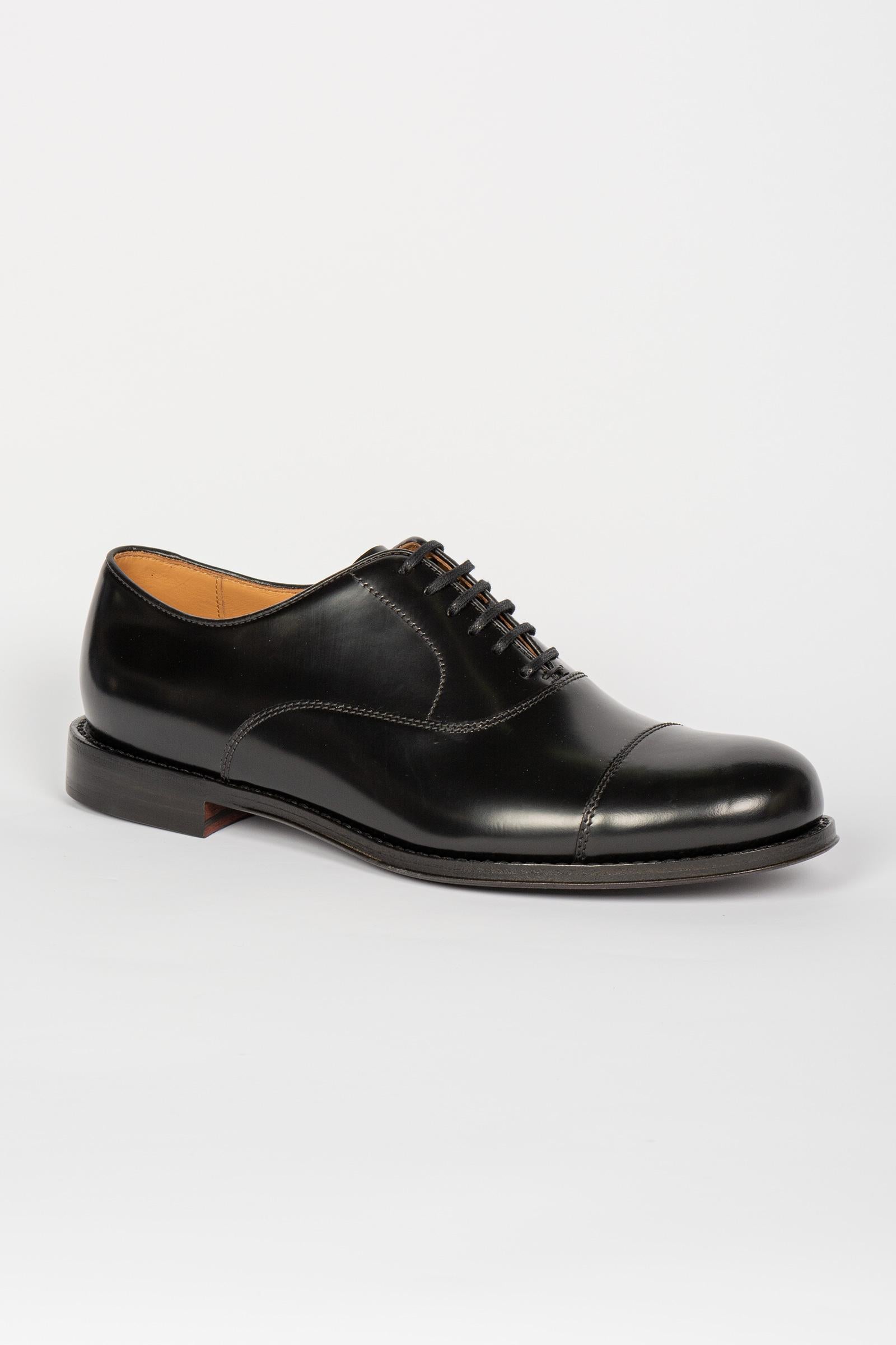 stringata francese in pelle 29006ANTICK NERO LO.WHITE 