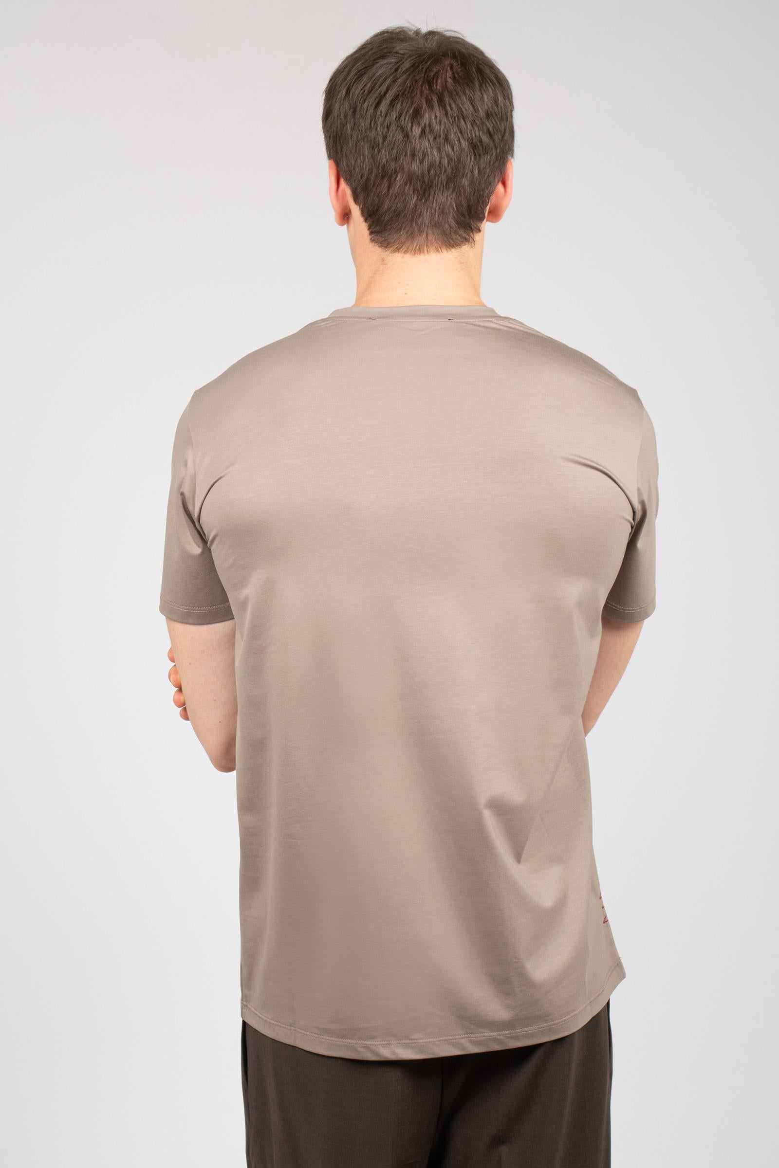 t-shirt in cotone filo di scozia B6AB0067 GRIGIO AMARANTO 