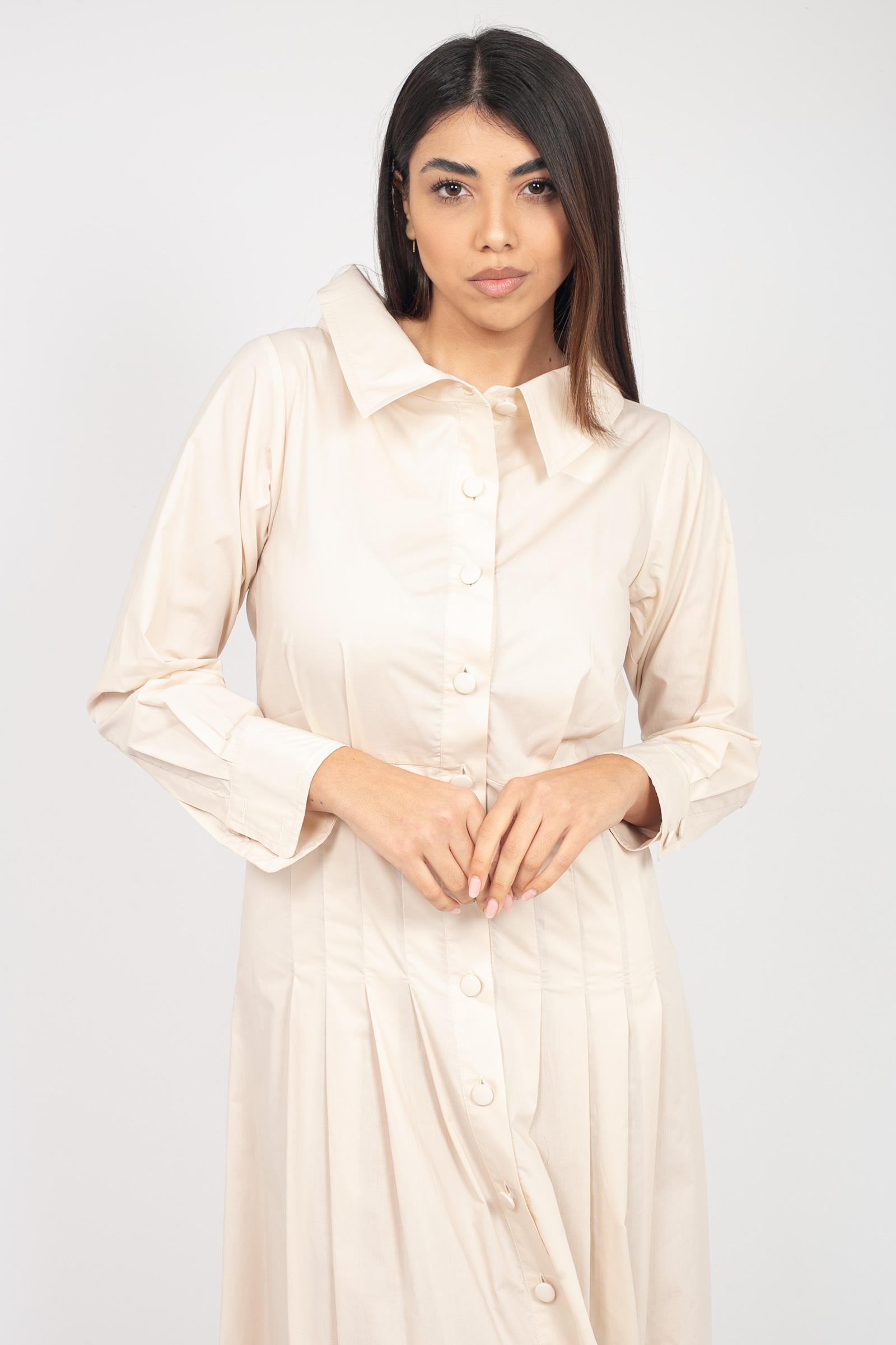 abito lungo in cotone AB4022ART14199 BEIGE ACTUALEE 