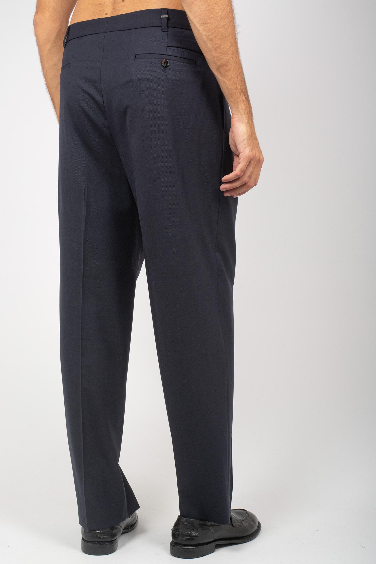 pantalone wide leg in misto lana vergine 'mat' MATWBS BLU BE ABLE 