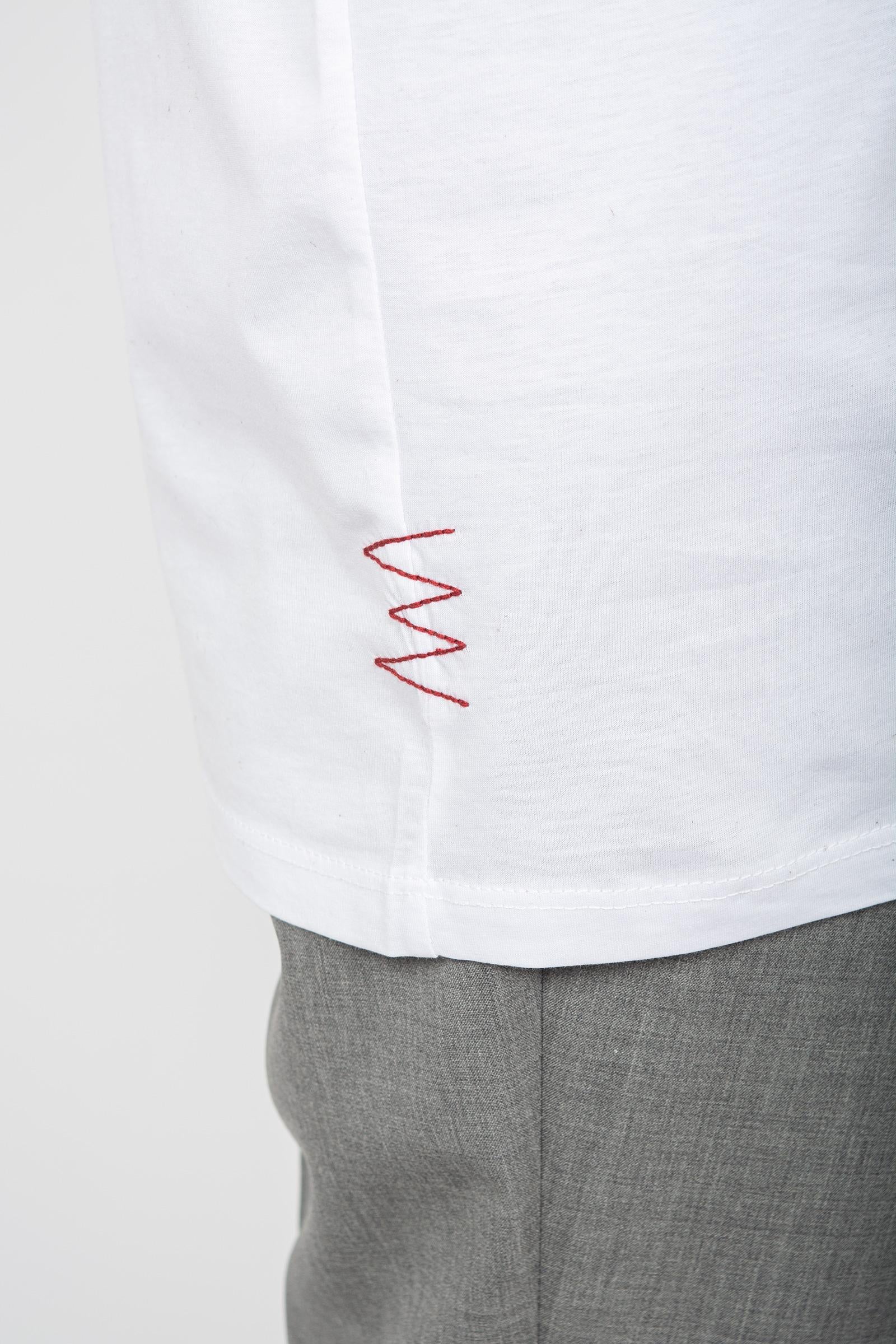 t-shirt in cotone B6D0055 BIANCO AMARANTO 