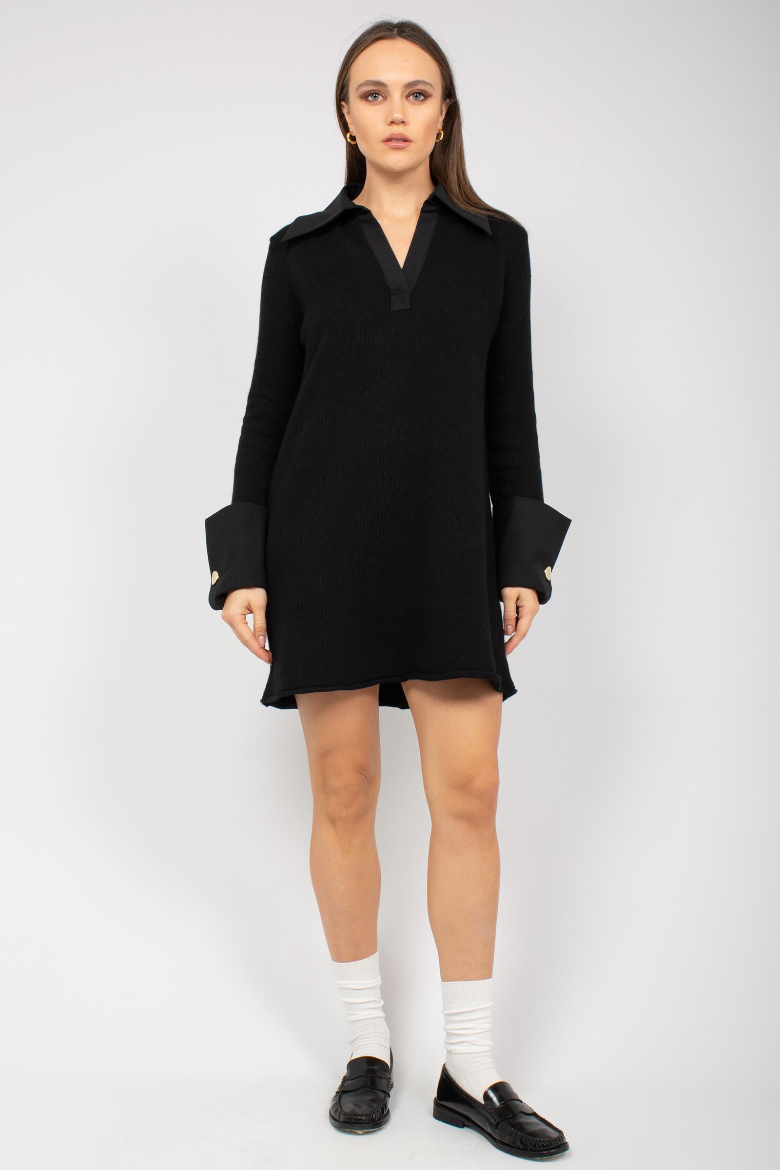 abito lana con dettagli in tessuto 'araceli' S5WE52 Y69 SEMICOUTURE 