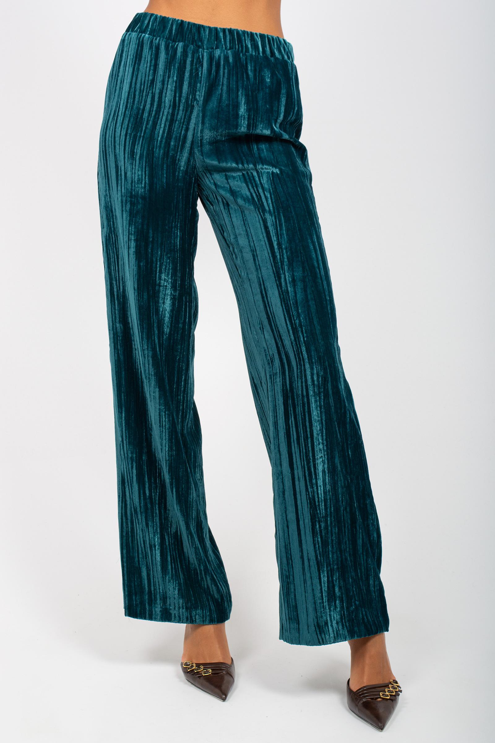 pantalone in velluto striato P009LIONE VERDE SANGERMANO 