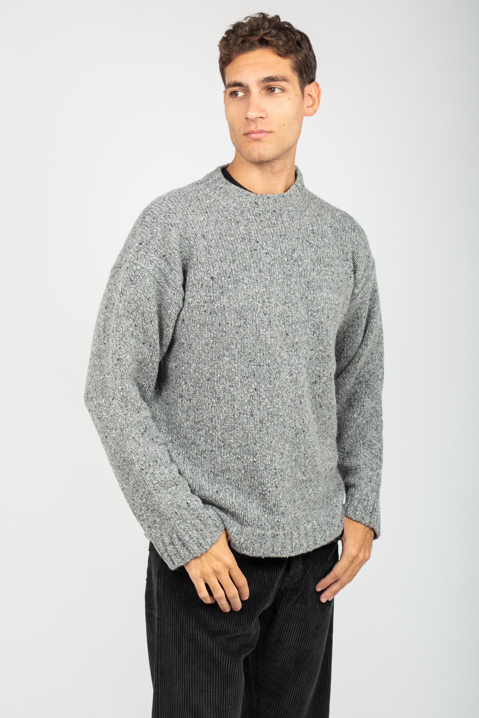 girocollo in lana melange B9F0028 ALLUMINIO AMARANTO 