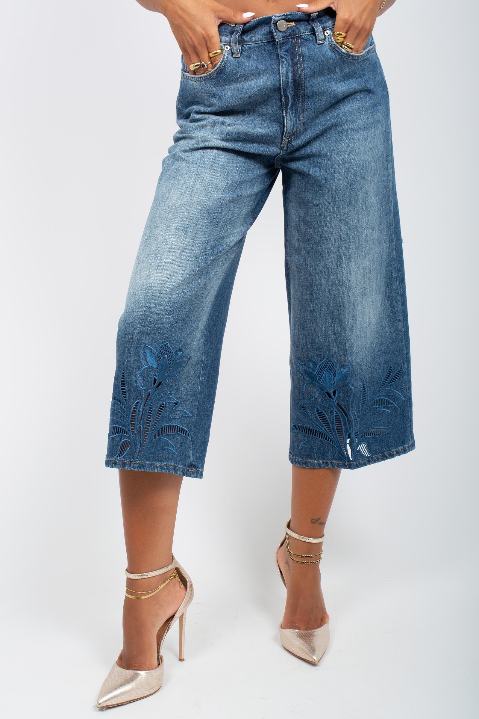 denim bermuda con macrame C1VPRTZ0 OA508WMI03 PT TORINO DENIM 