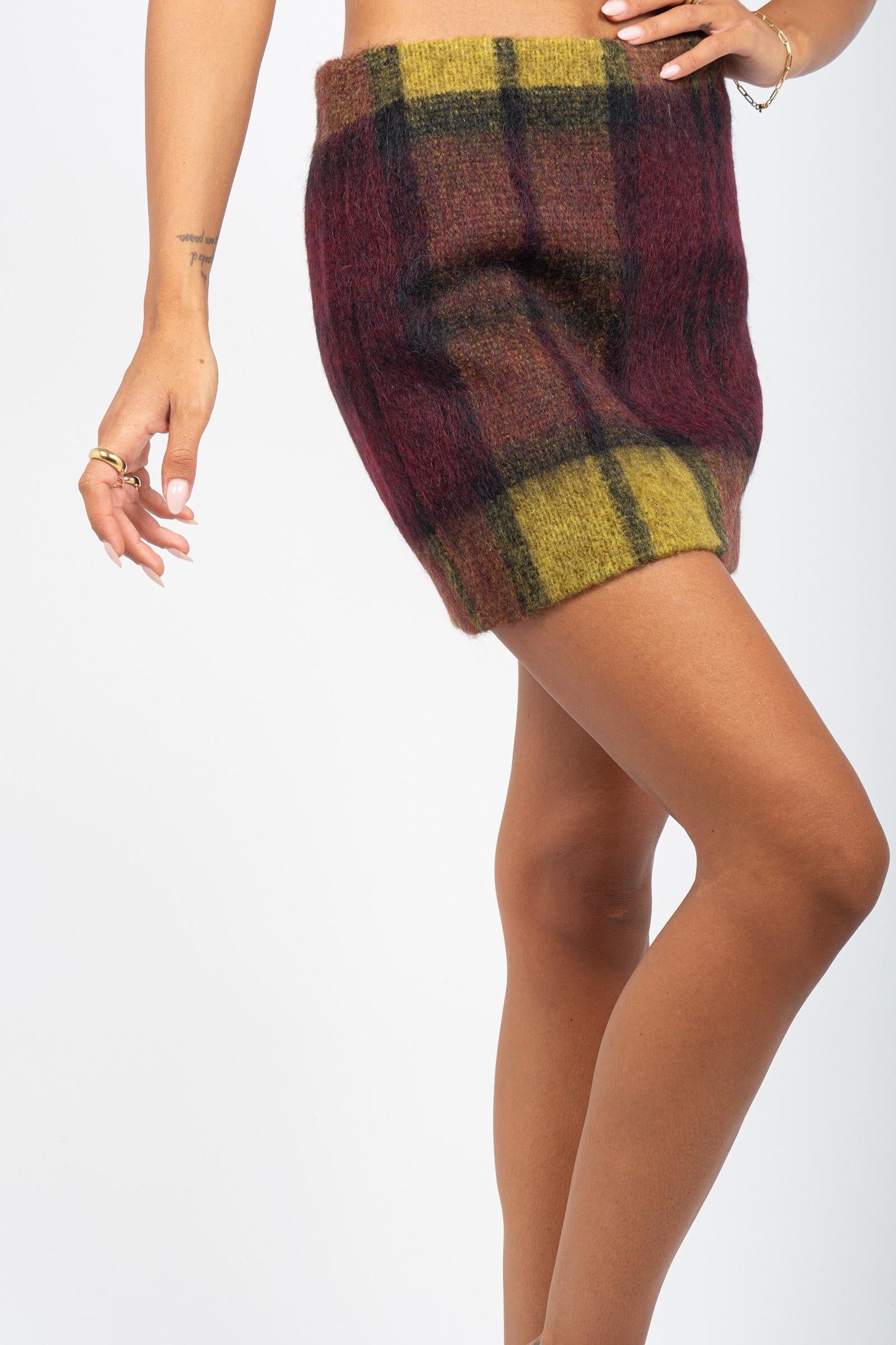 minigonna tartan in misto mohair 253F60065 36 ROBERTO COLLINA 