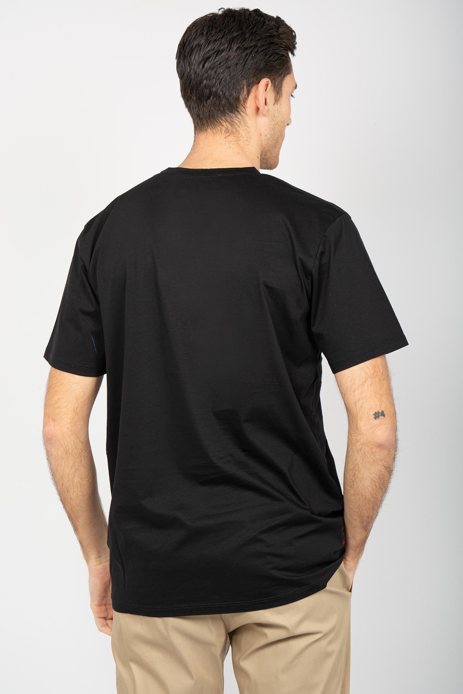 t-shirt in cotone B6D0055 NERO AMARANTO 