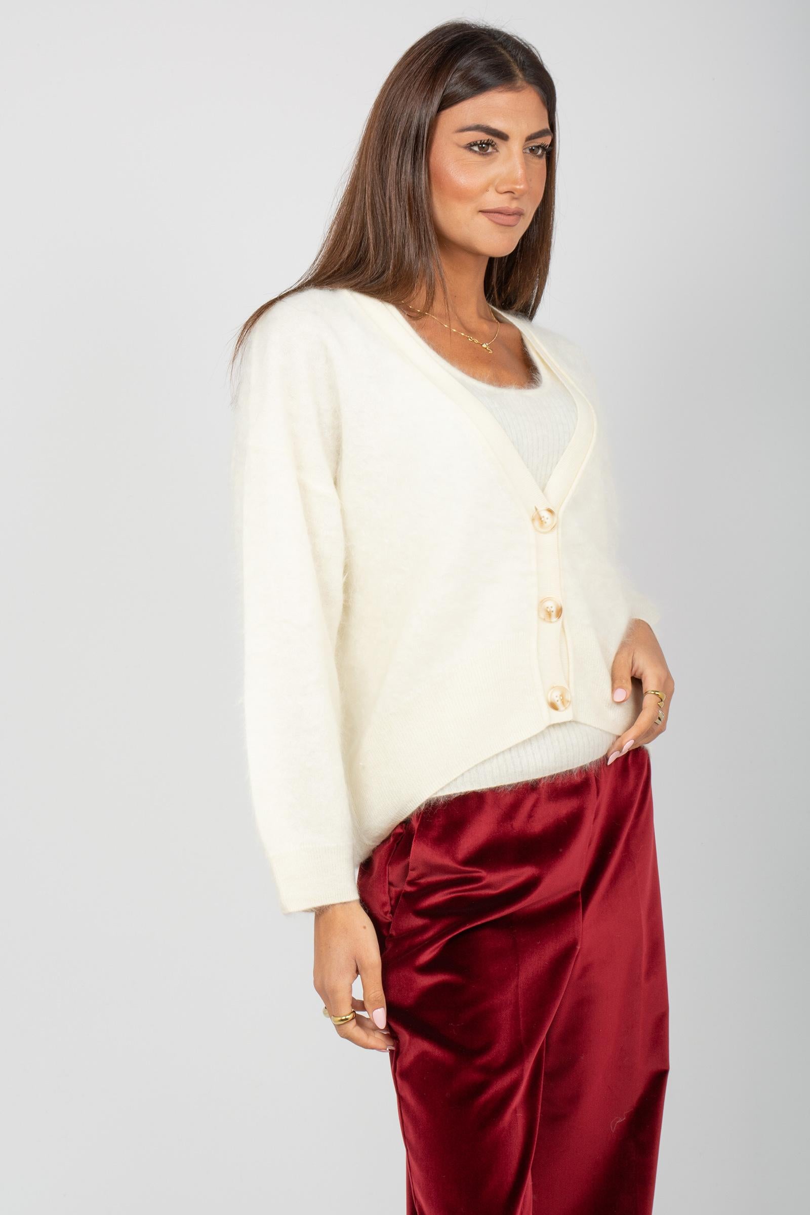 cardigan in cashmere 4703110C ECRU NOT SHY 