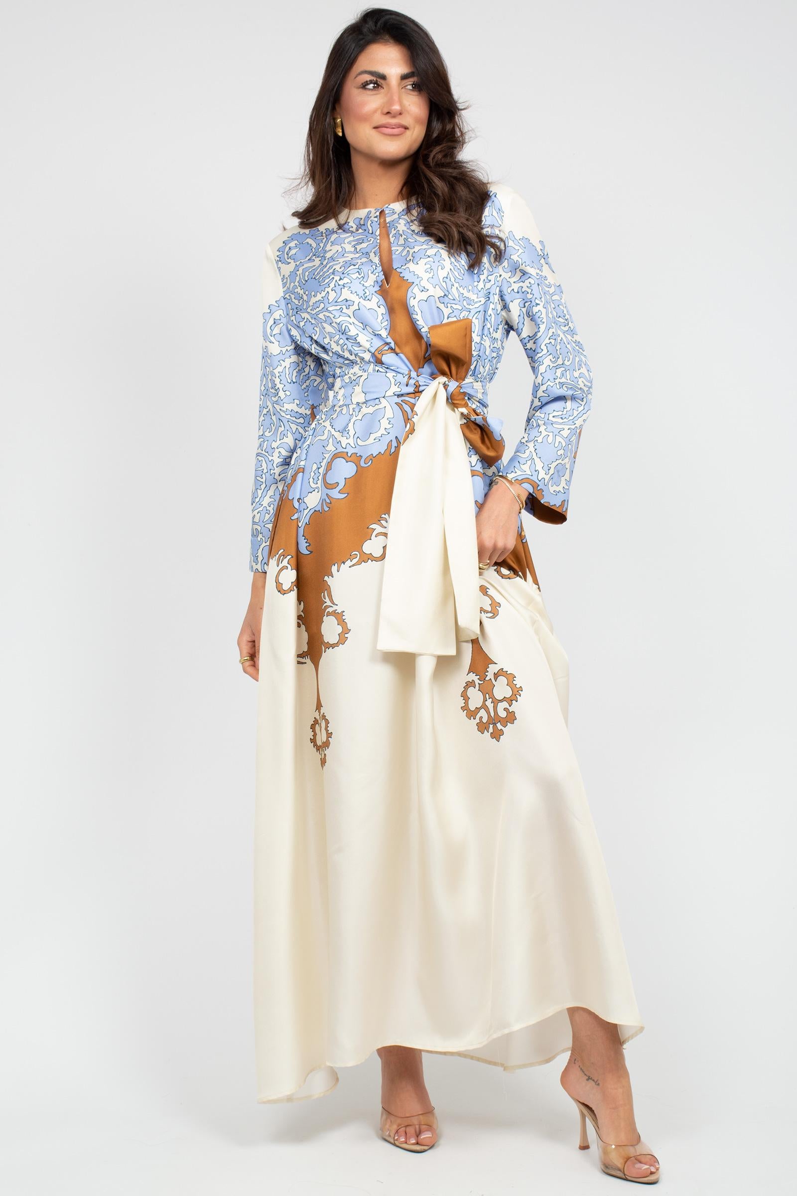 abito lungo in seta stampato 26SMCV37326SSE224 04307 MAISON COGO 