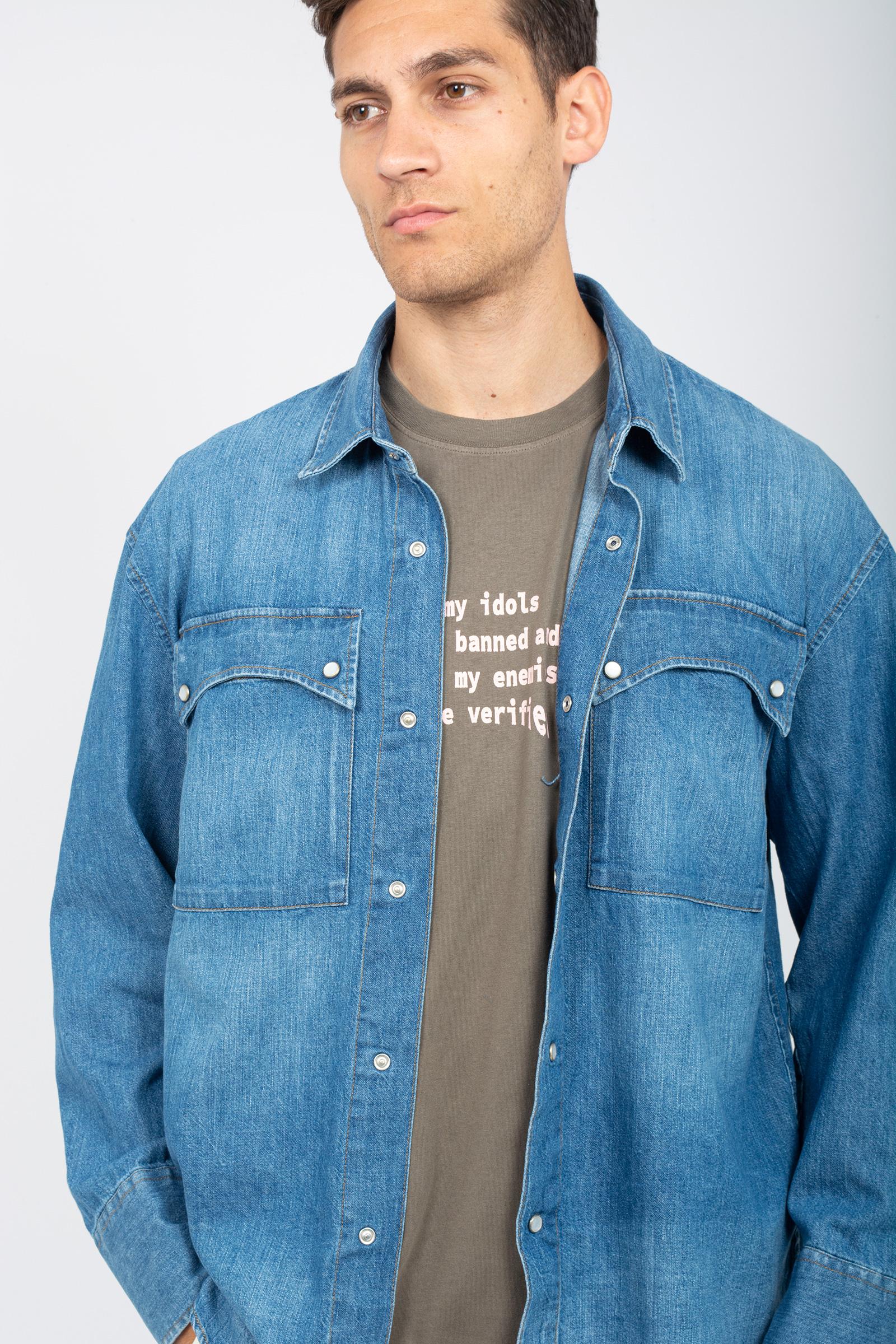 camicia texana in denim AMU105D2971546 C0999 AMISH 