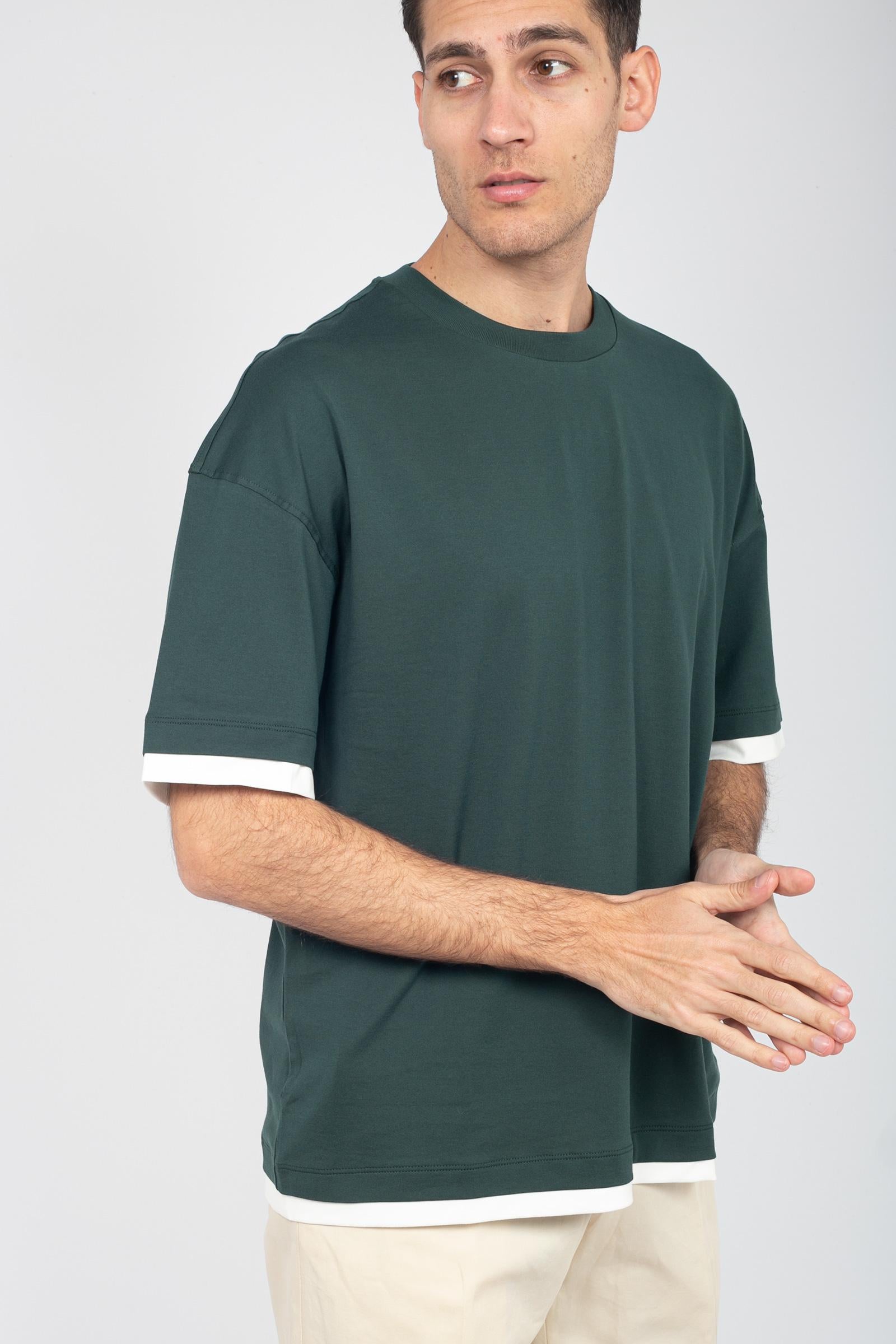 girocollo comfy fit con bordi a contrasto RB52121 26 ROBERTO COLLINA 