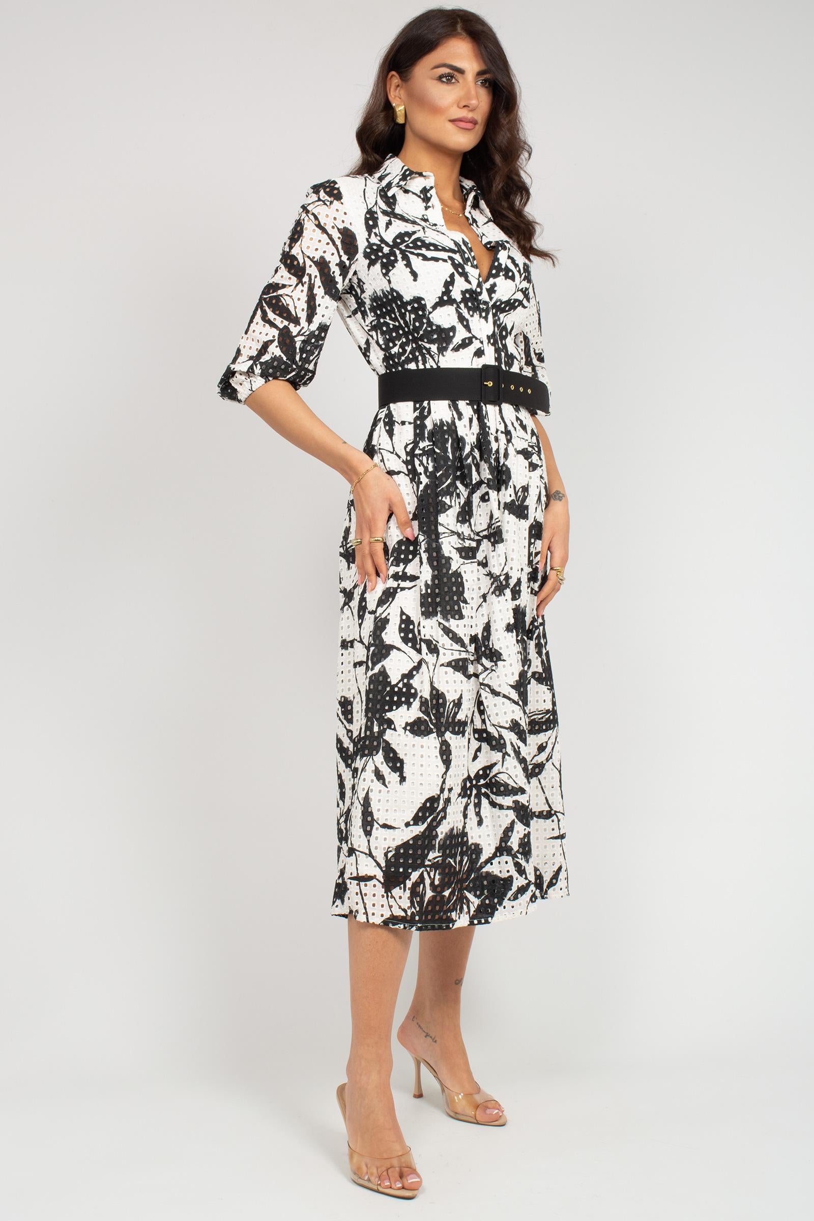 abito in pizzo sanganllo stampato AB341MANGO UNICA SANGERMANO 