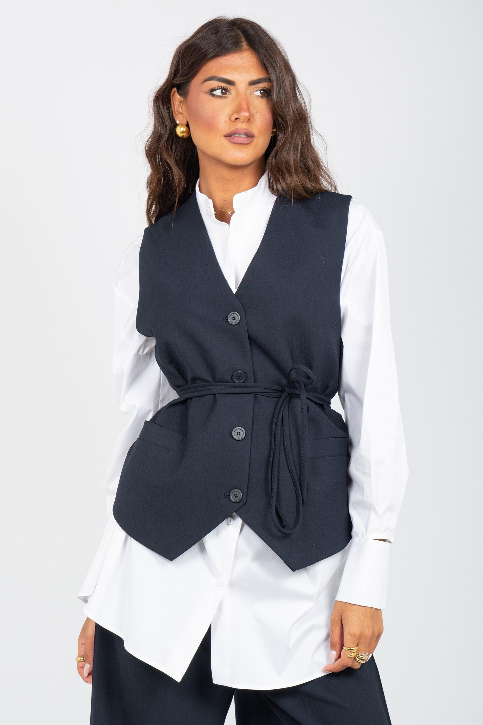 gilet in misto lana 'antonina' Y5WI02 K92 SEMICOUTURE 