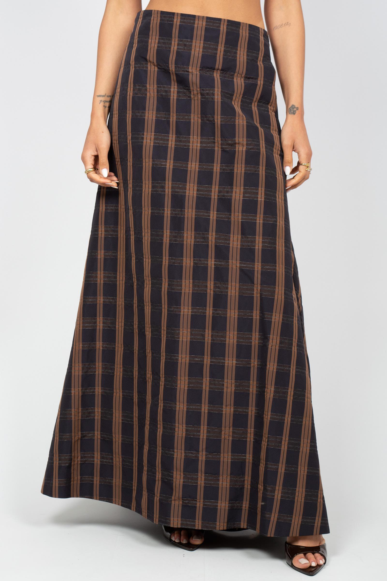 gonna lunga in taffeta a quadri BRACHETTODD14 999 DOUUOD 