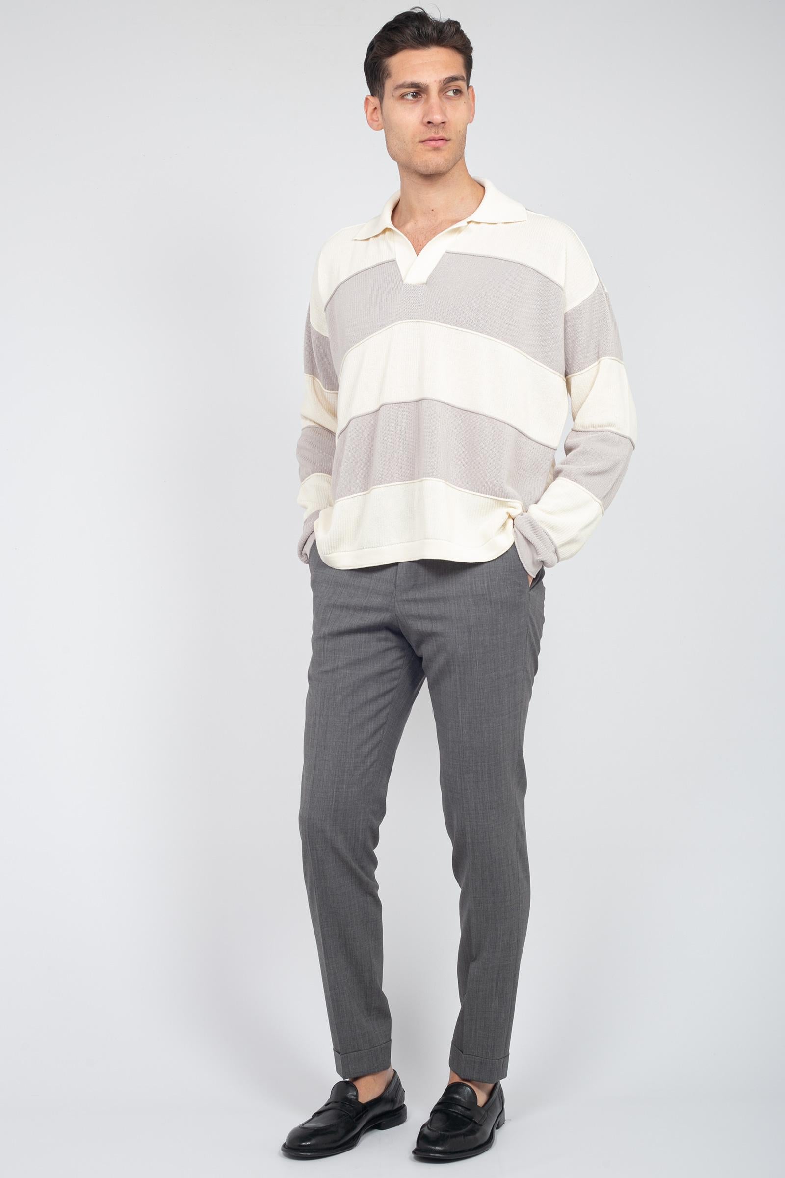 polo oversize a righe AFU28 551 ATOMO FACTORY 
