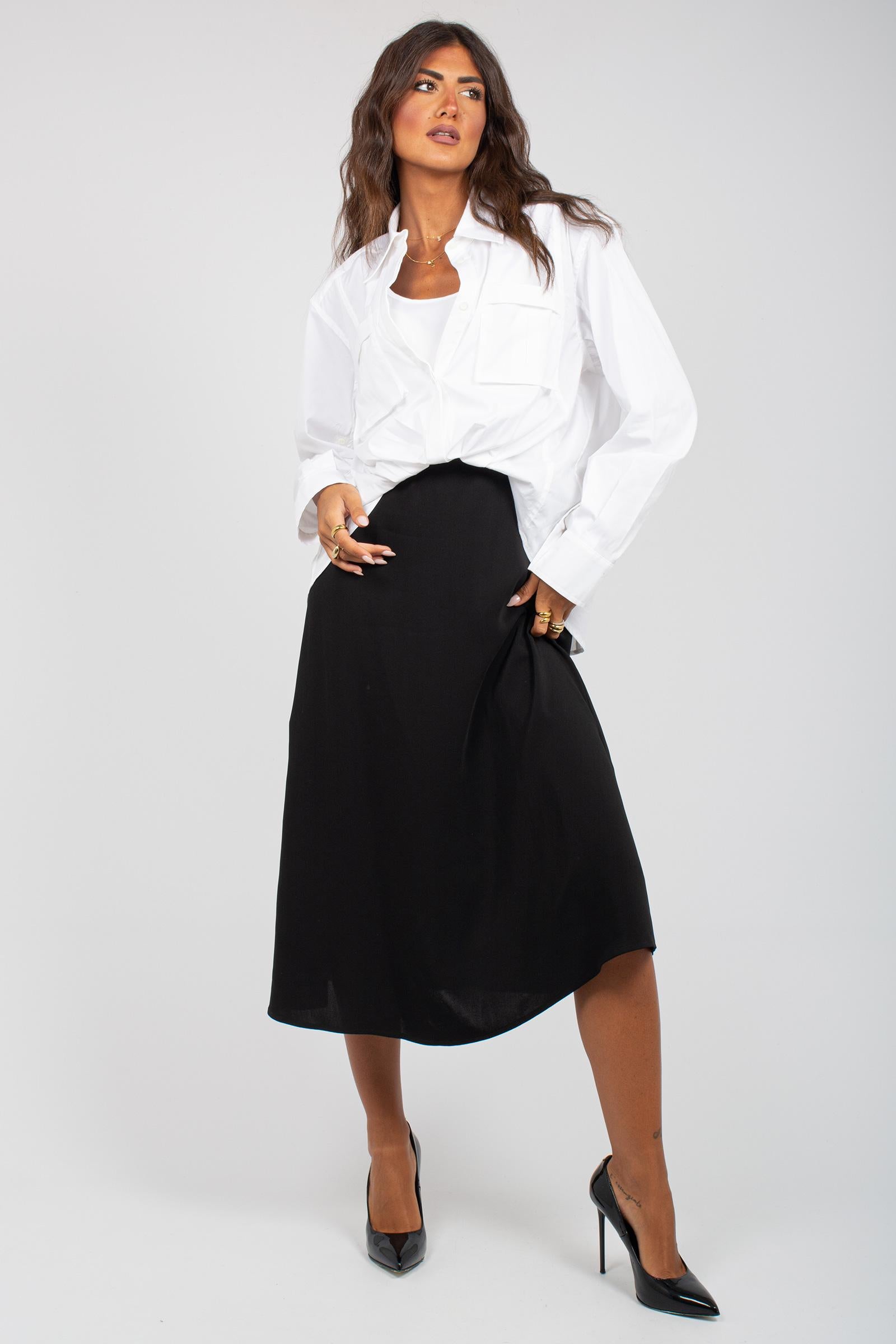abito camicia in misto cotone &#39;mayara&#39; Y5WL47 Y69A0 SEMICOUTURE 