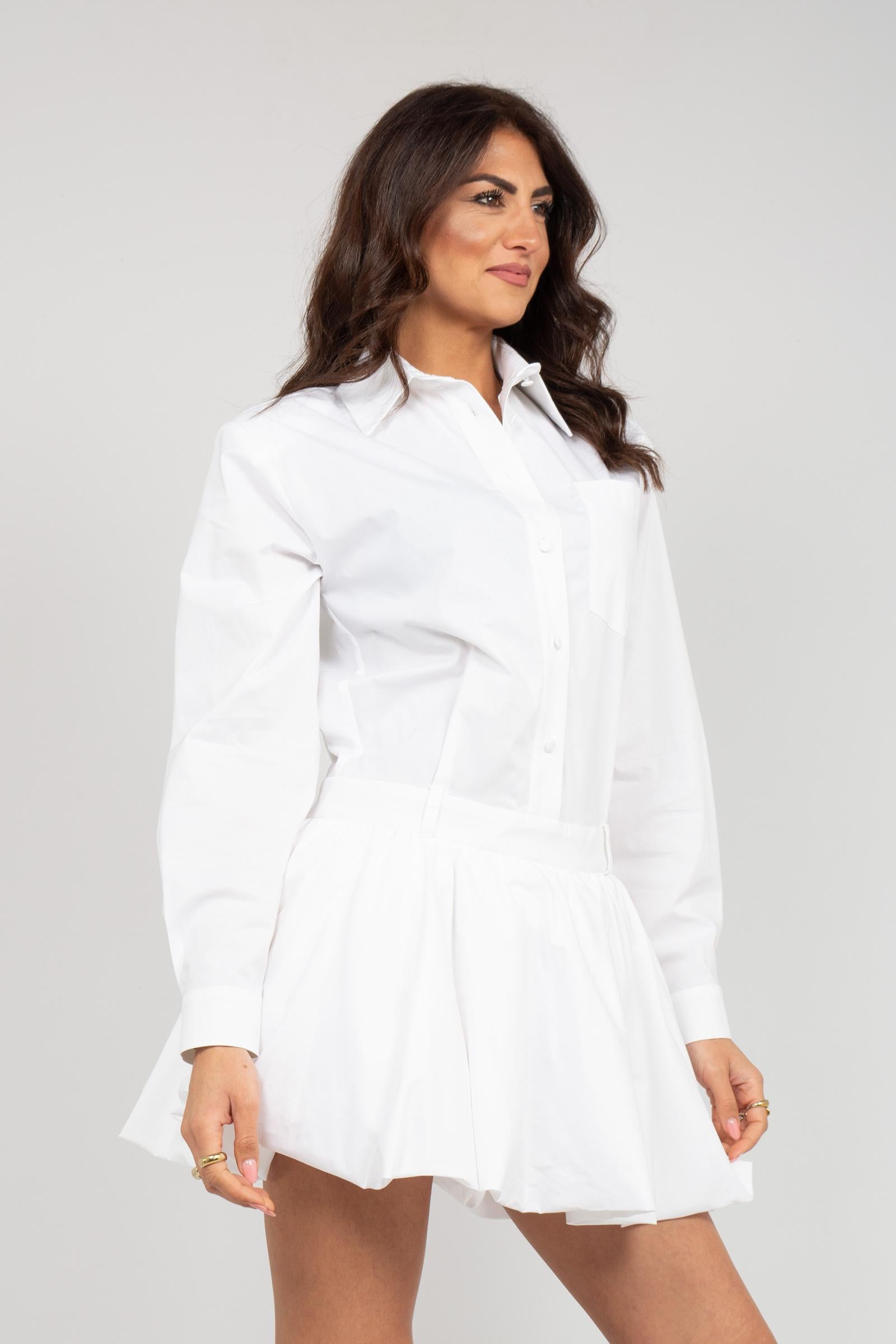 abito corto in popeline AB4118ART16181 WHITE ACTUALEE 