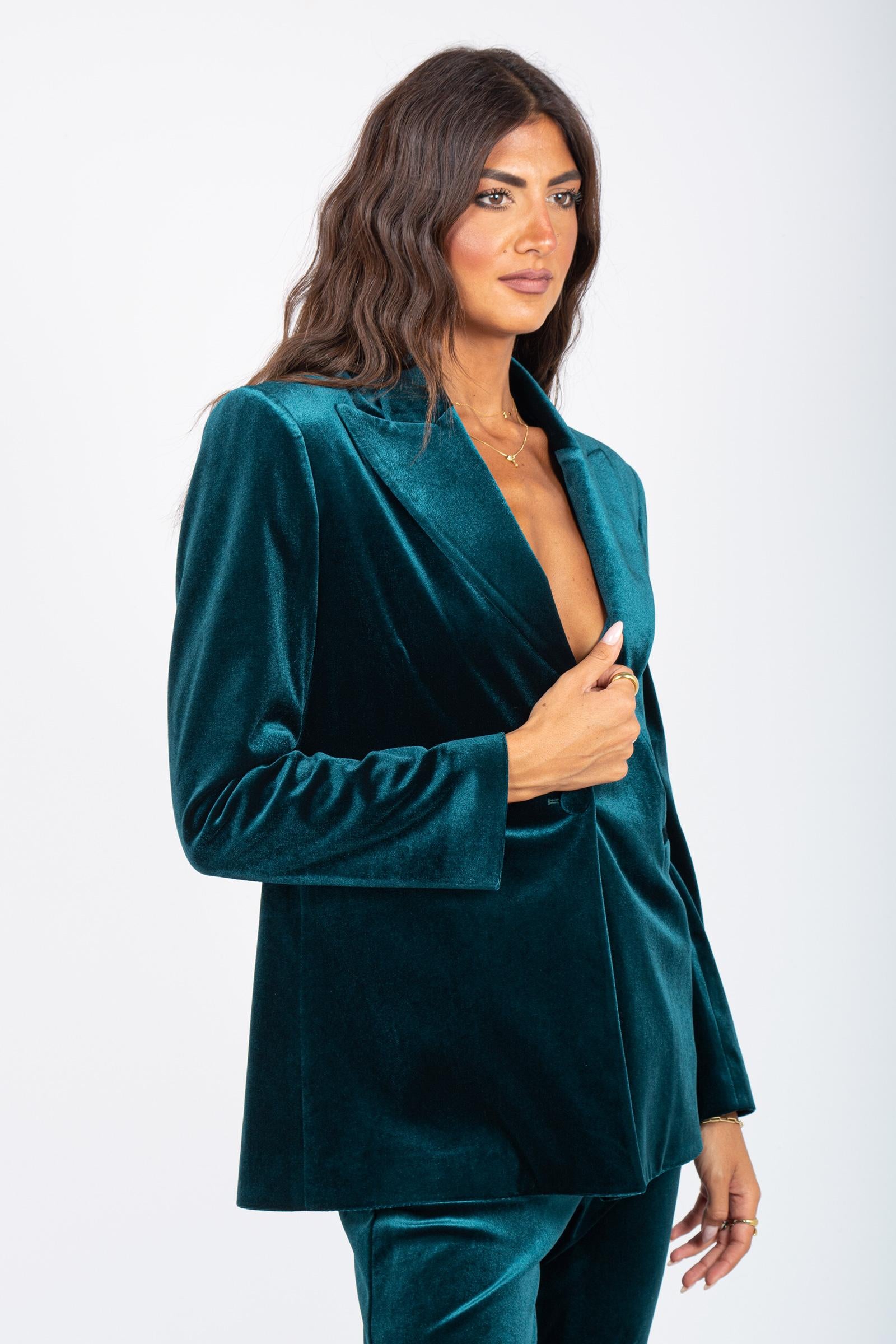giacca oversize in velluto GI1050ARTGC205 EMERALD ACTUALEE 