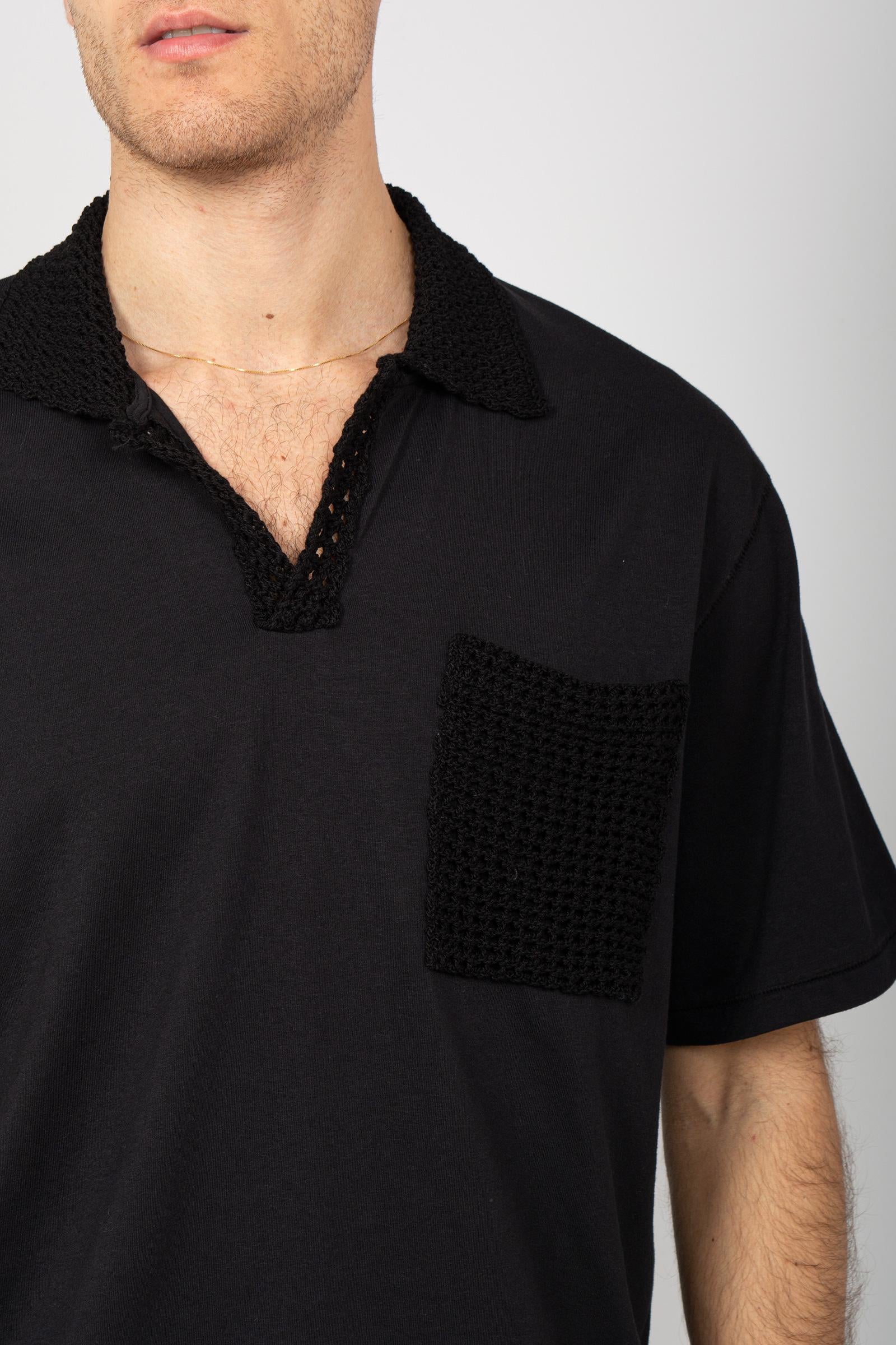 polo in cotone e crochet AFU30 03D ATOMO FACTORY 