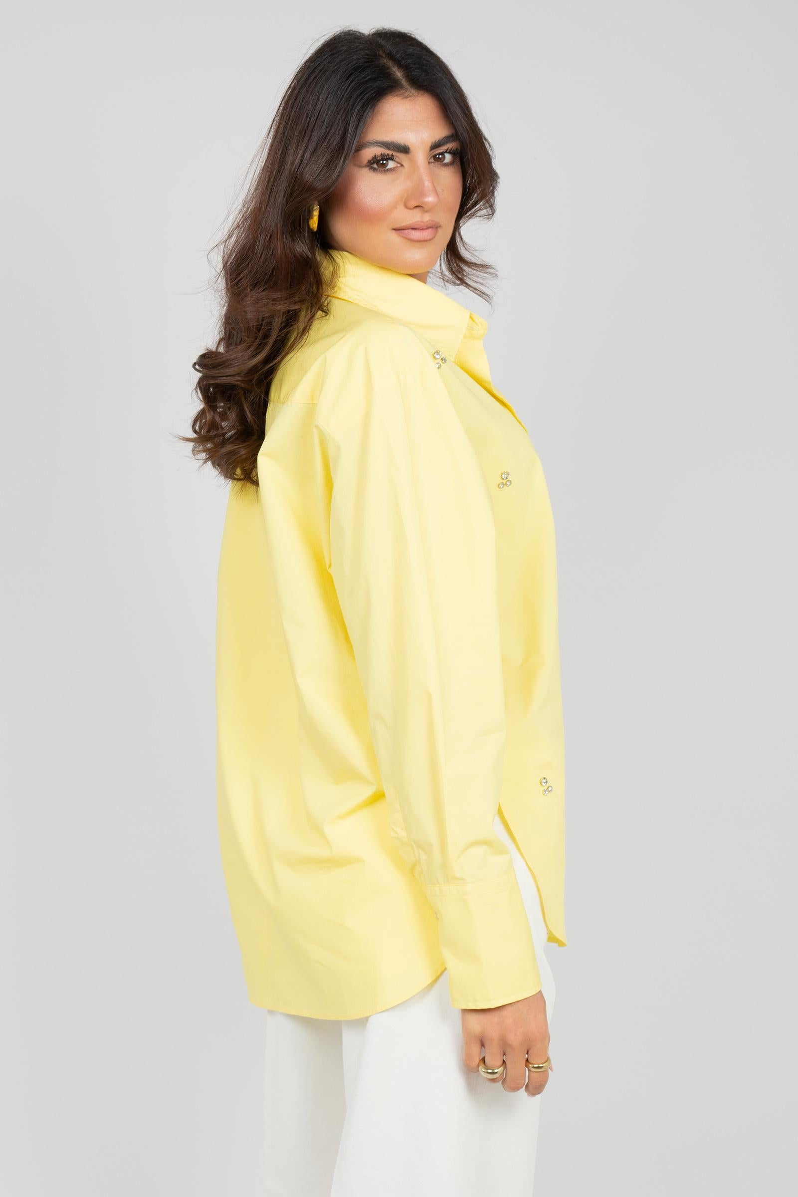 camicia in popeline con ricami S6PKWOSI153 020 A PAPER KID 