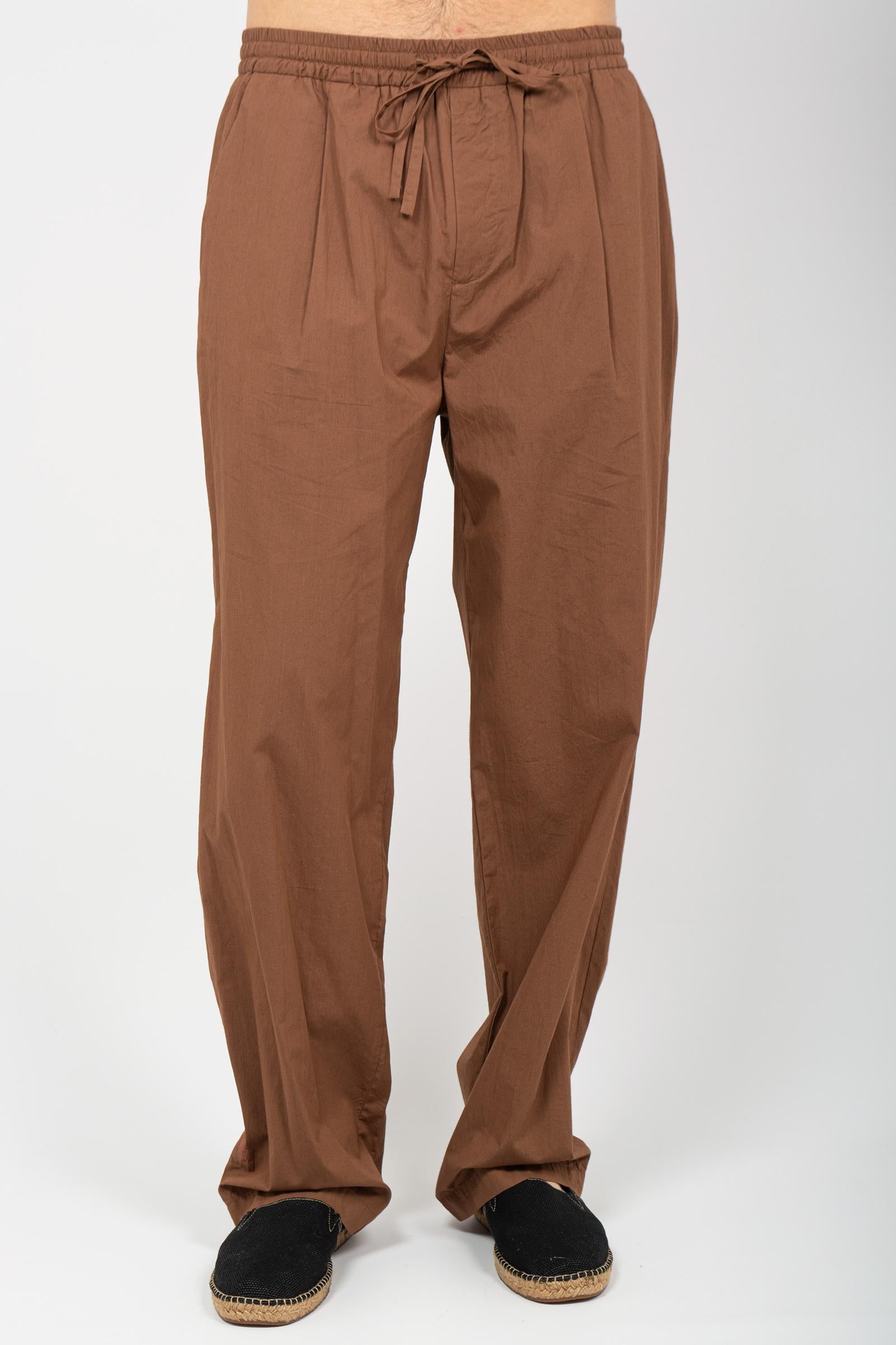 jogger in cotone B6D0015 MARRONE AMARANTO 