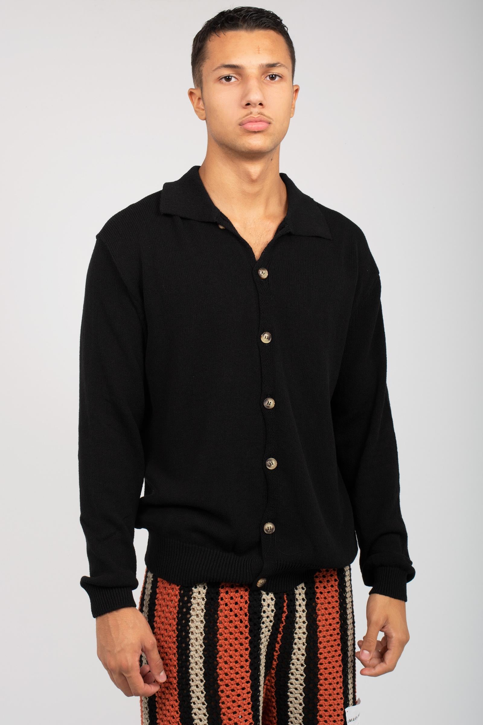 camicia in misto cotone B9D0050D NERO AMARANTO 