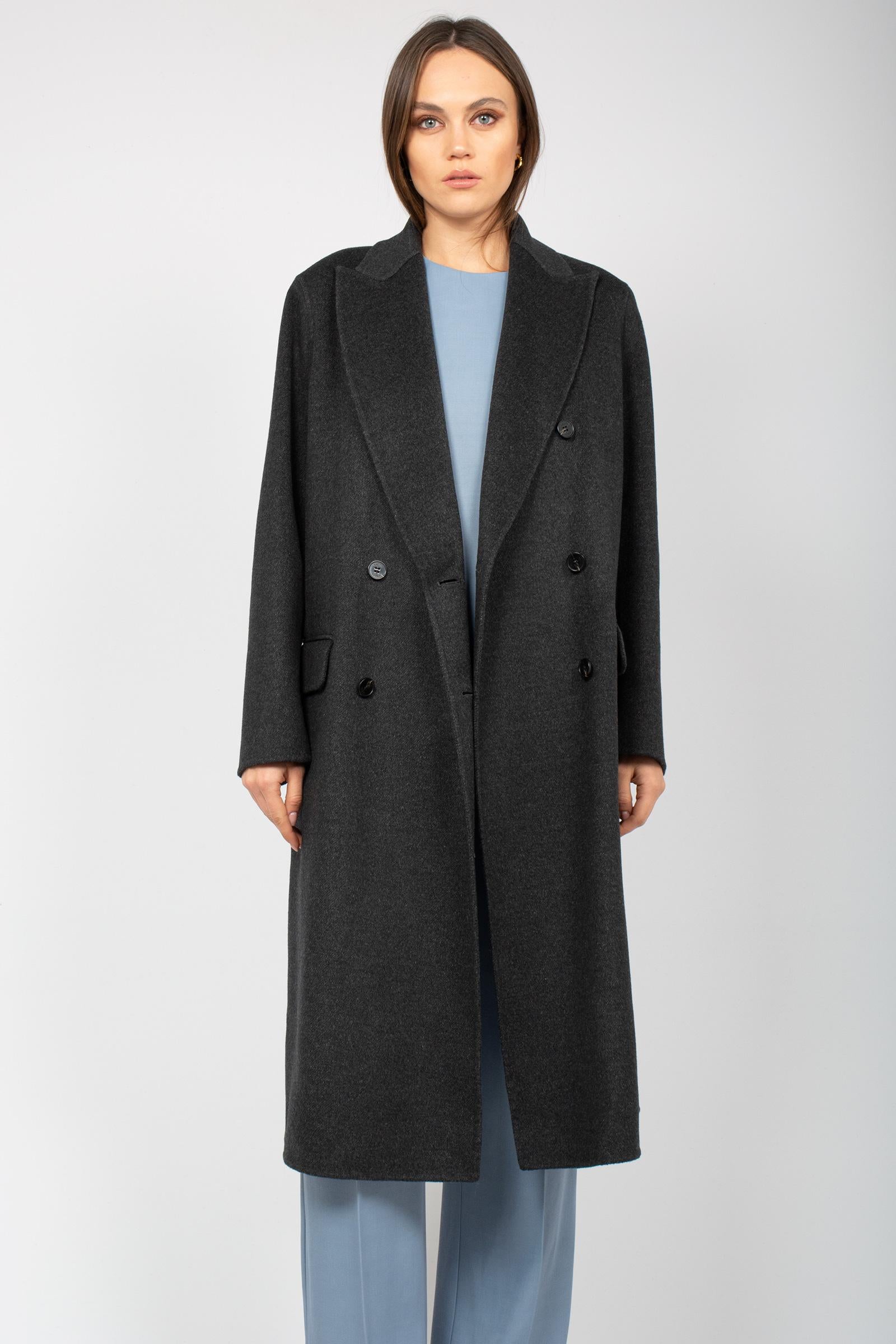 cappotto in panno di lana 'arianna' B51PDARIADOU GREY PALTO' 