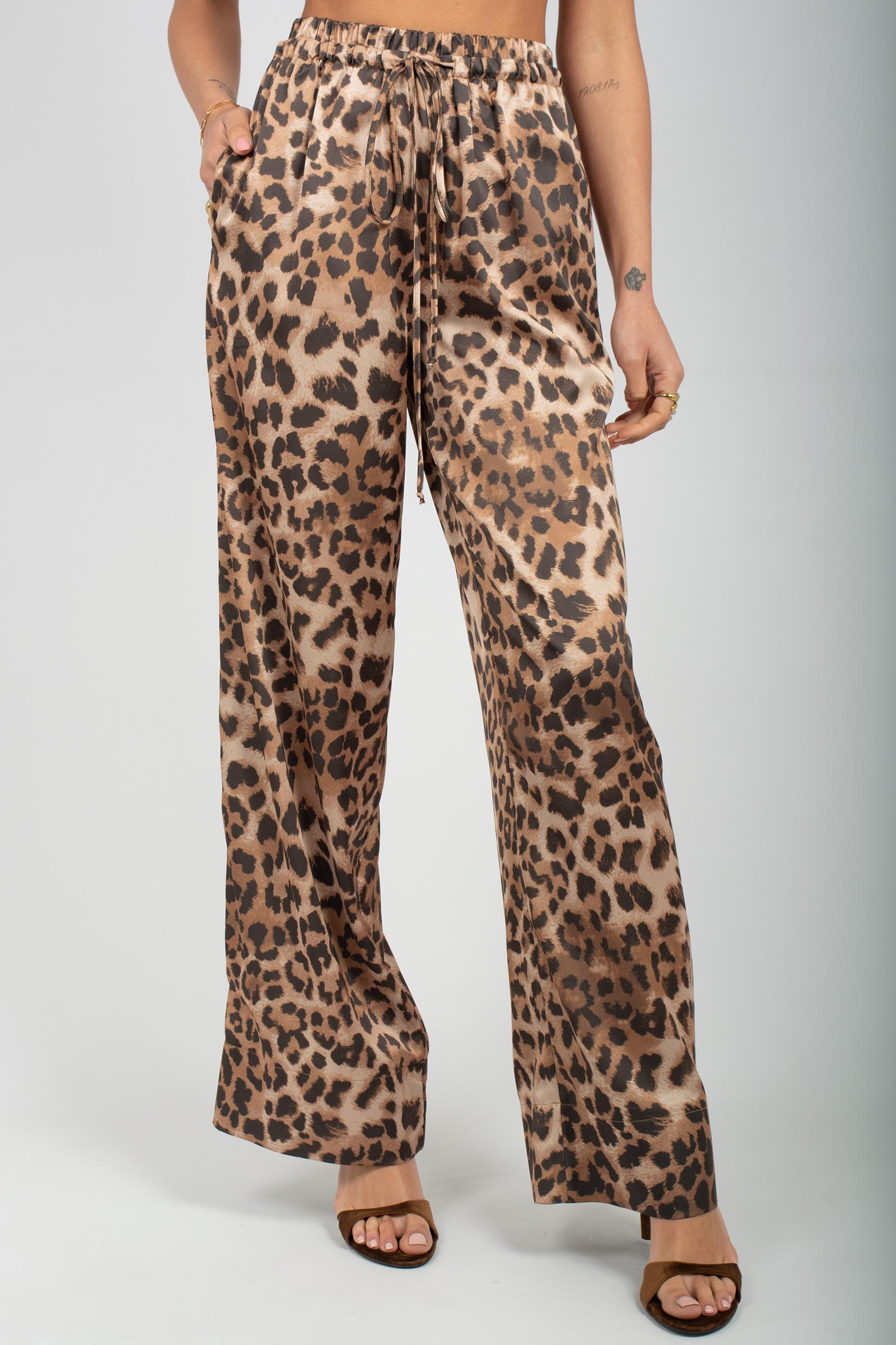 pantalone in raso maculato PA3027ART16179 MULTI ACTUALEE 