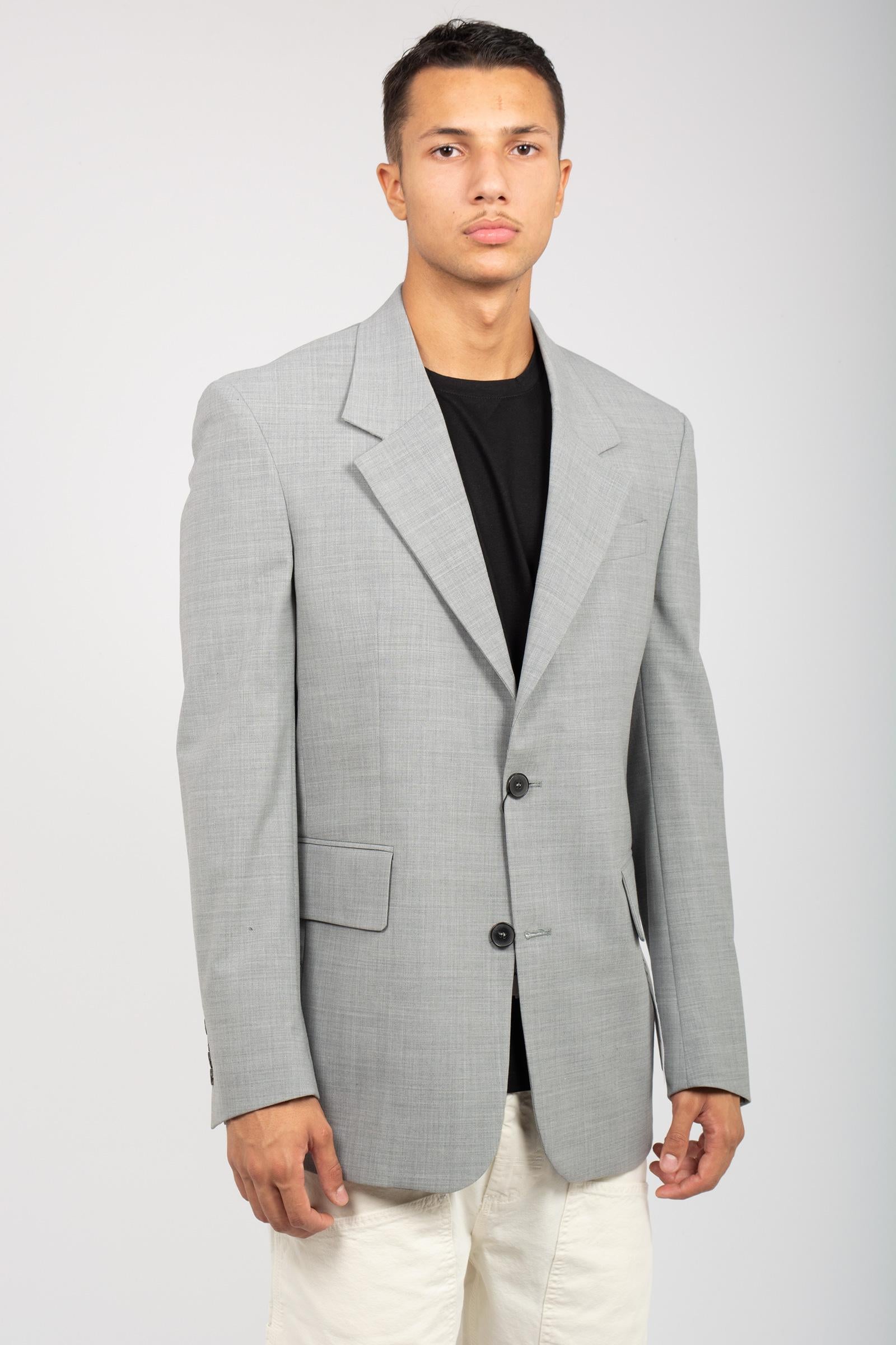 giacca oversize in misto lana B6D0057 GRIGIO AMARANTO 