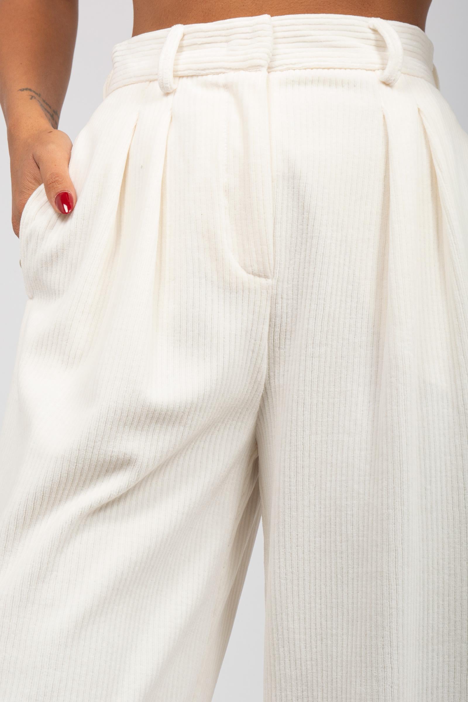 pantalone con pince in velluto 'henry' 25267886028600 004 MM - MAX MARA 