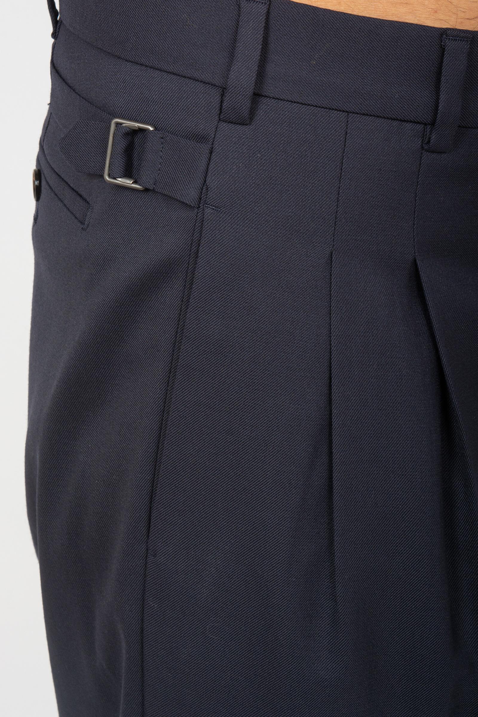 pantalone wide leg in misto lana vergine 'mat' MATWBS BLU BE ABLE 