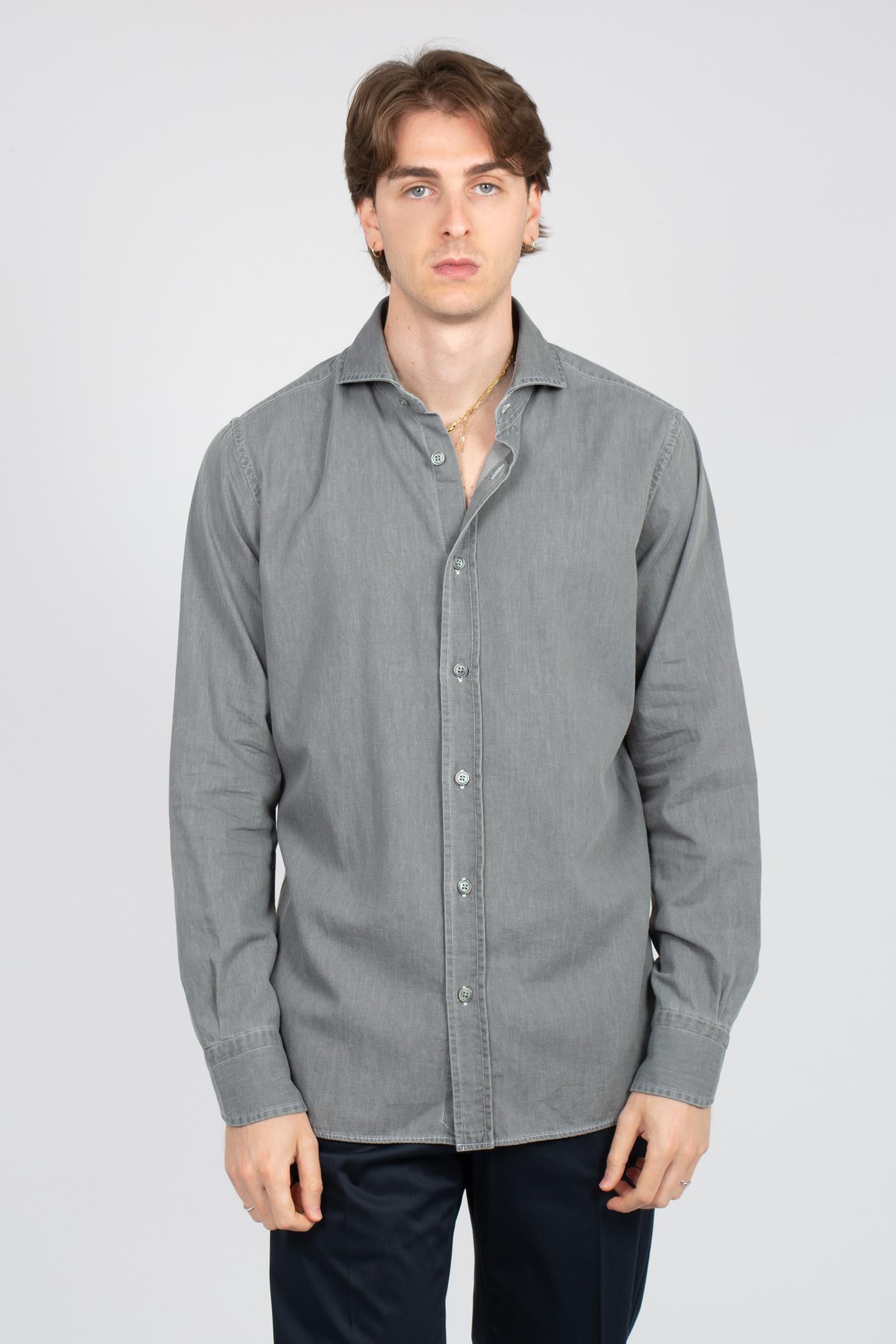 camicia in denim chambre 34RBU2713DEN110 1 BOLZONELLA1934 