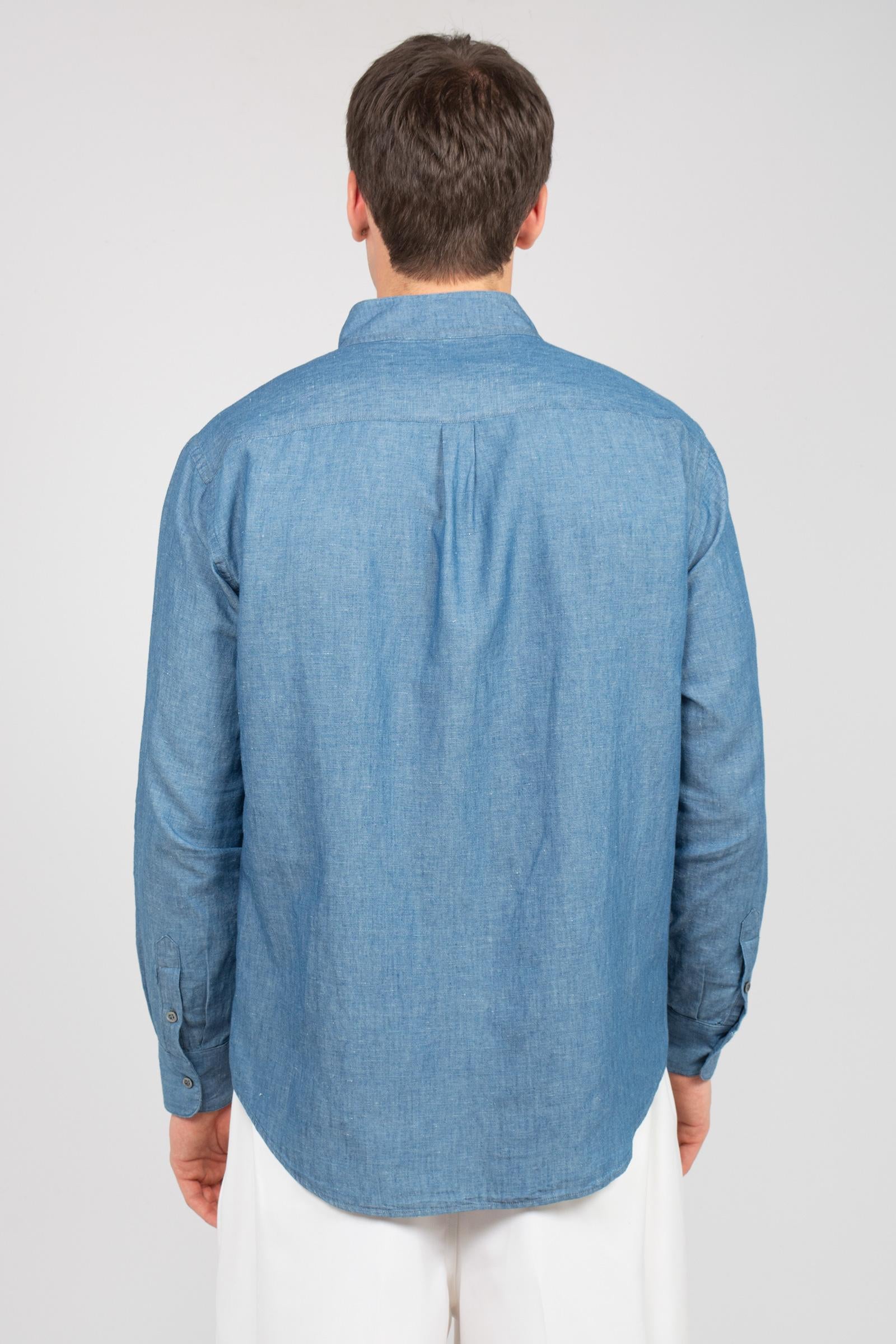 camicia collo koreano in lino DS554SM1 750 DRUMOHR 