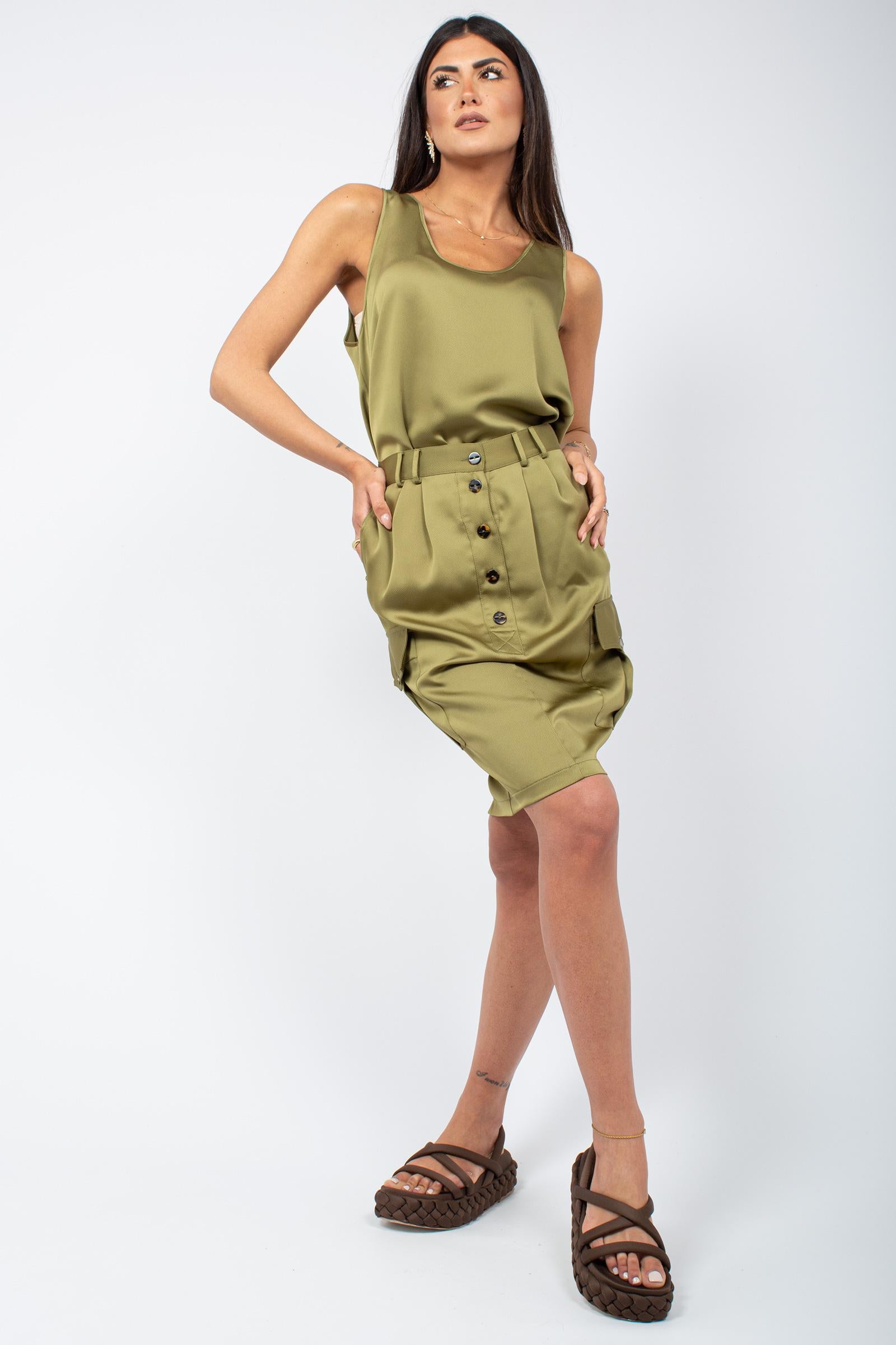 gonna cargo in gabardine P25CPGO00301 V0726 SIMONA CORSELLINI 