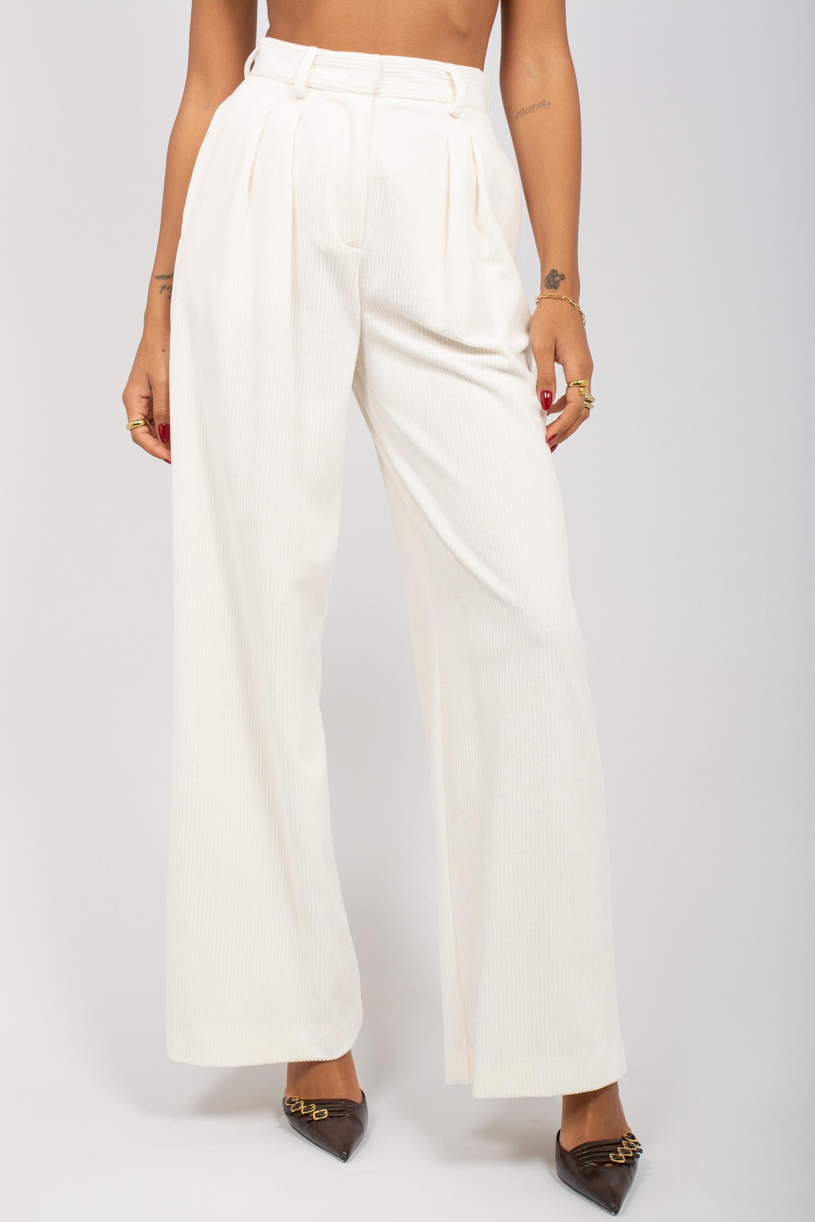 pantalone con pince in velluto 'henry' 25267886028600 004 MM - MAX MARA 