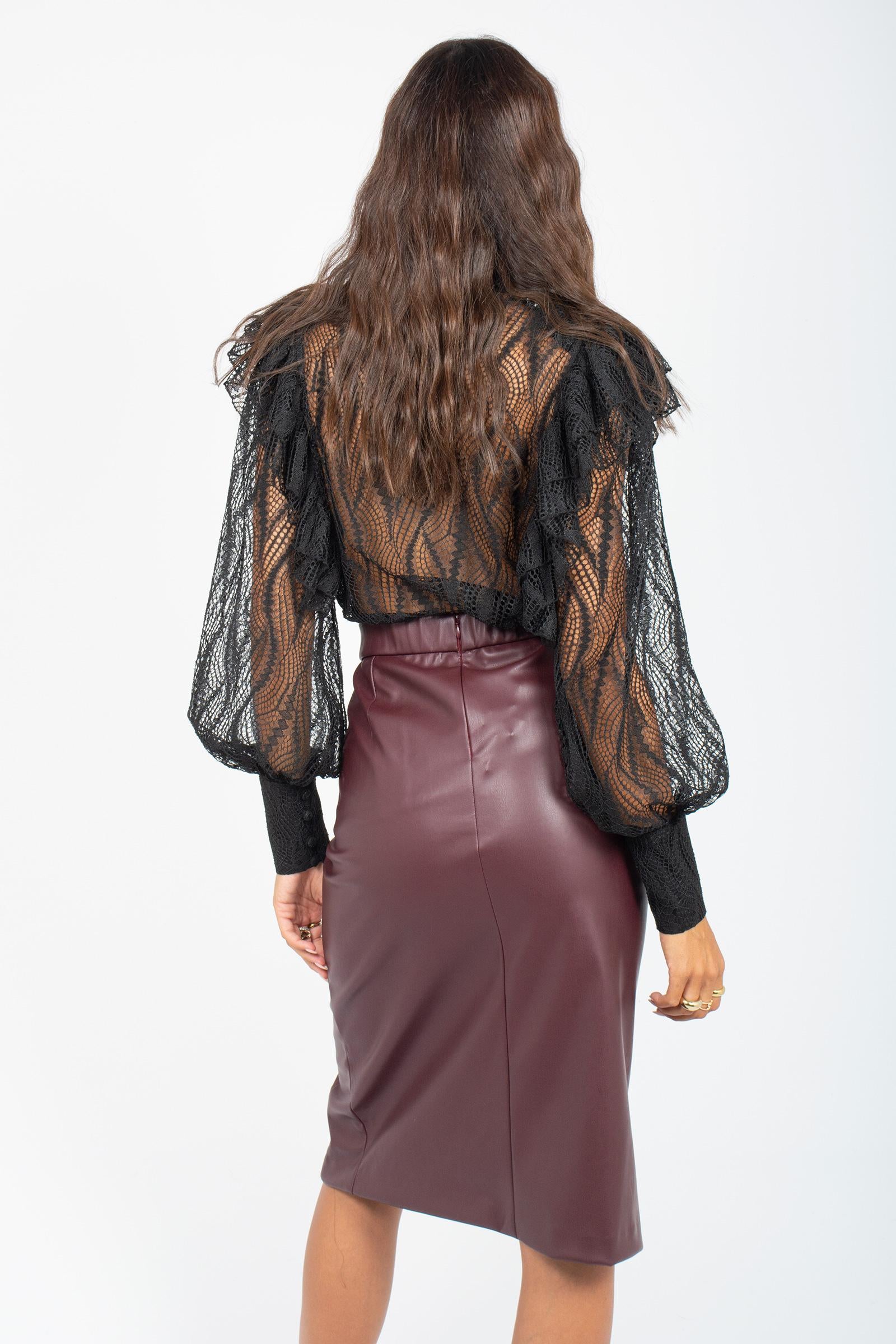 camicia in pizzo CA602ART15175 BLACK ACTUALEE 