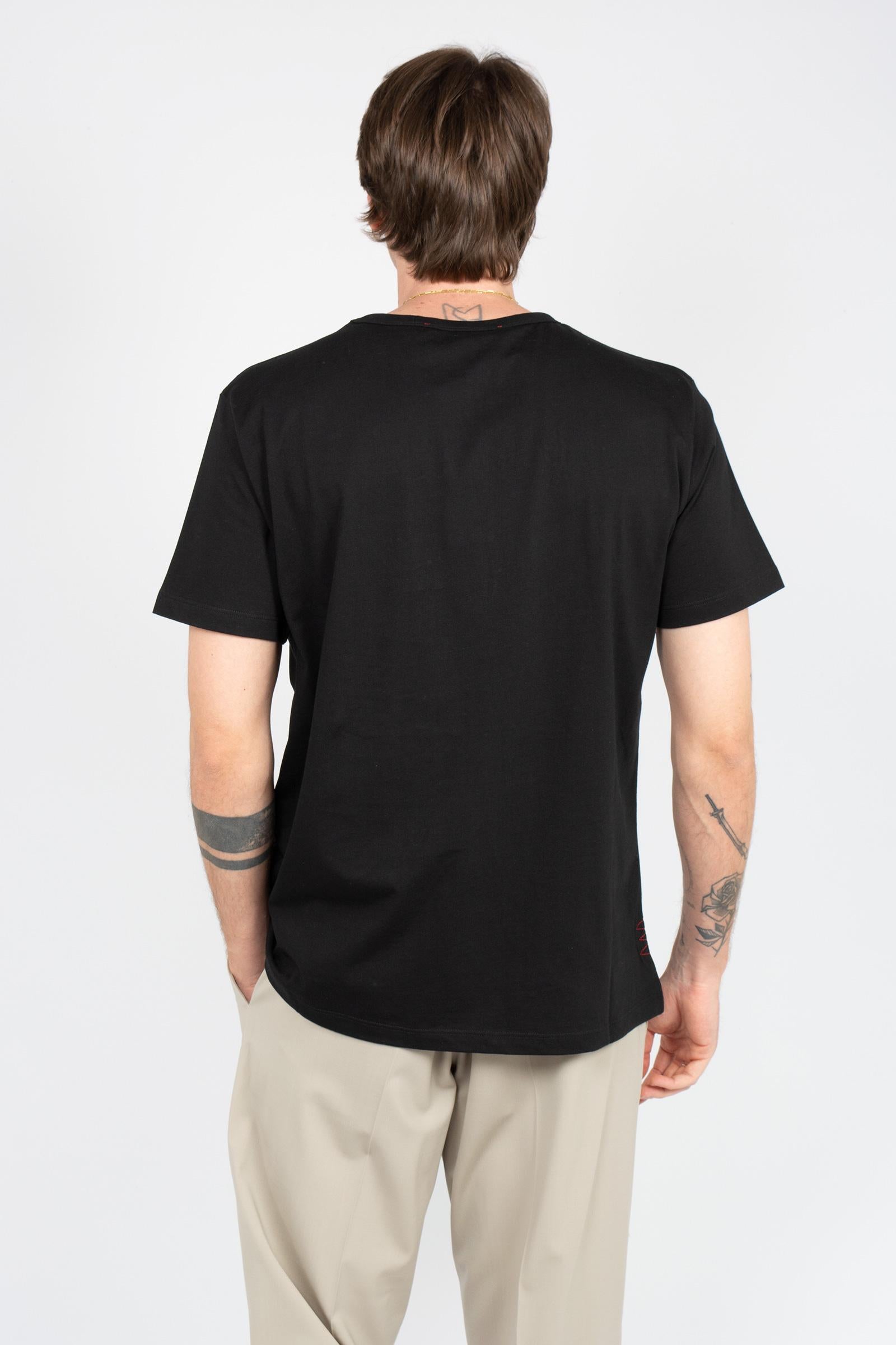 t-shirt in cotone B6AB96 NERO AMARANTO 