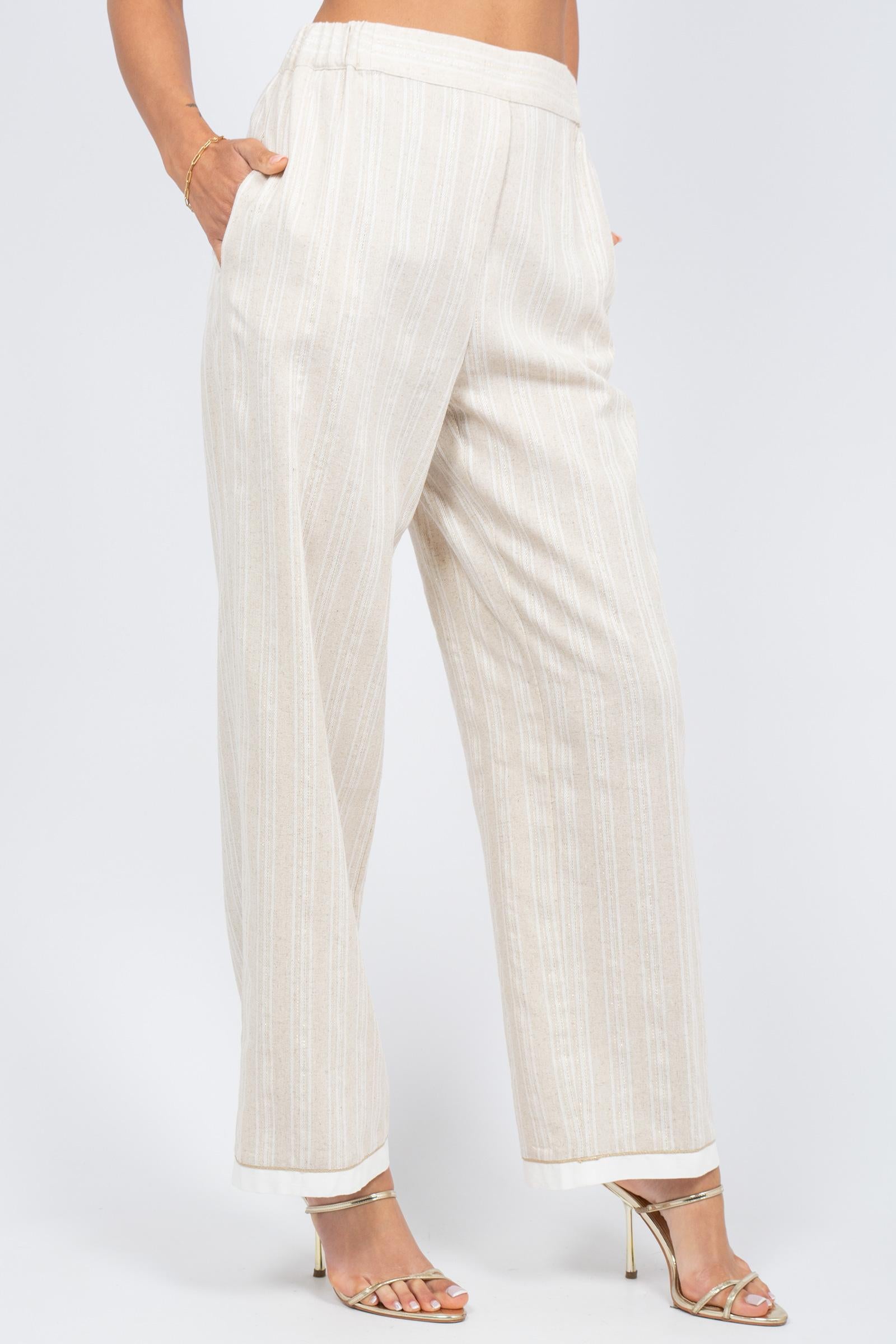 pantalone in lino metal SS260433138 115 PUROTATTO 