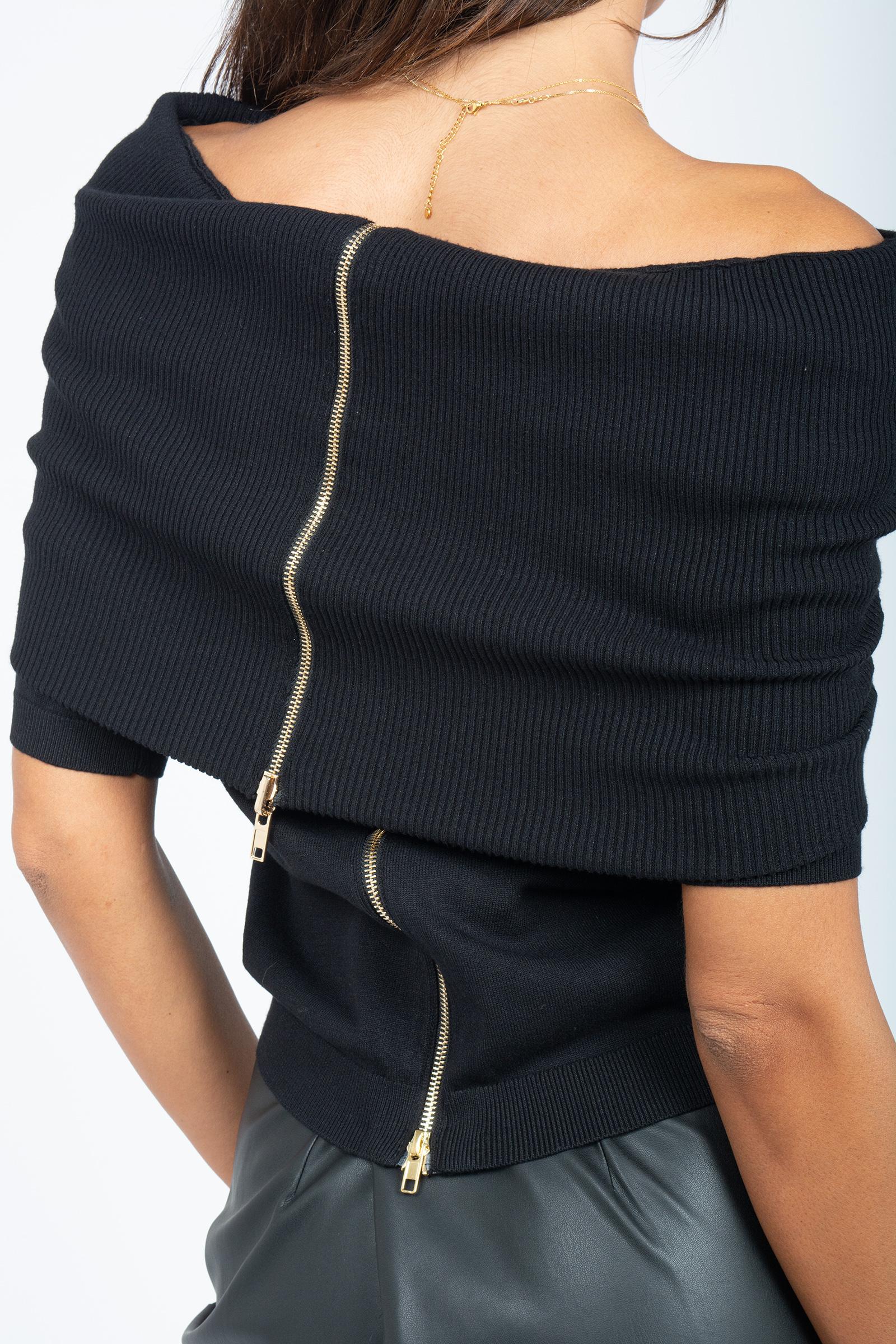 cardigan con zip in viscosa 'concetta' S5WA05 Y69 SEMICOUTURE 