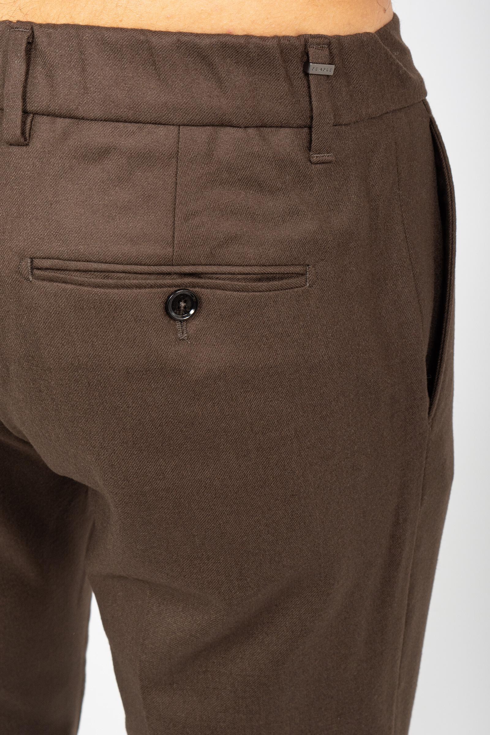 pantalone con coulisse in lana vergine &#39;riccardo&#39; RICCARDOCCWFS CASTAGNA BE ABLE 