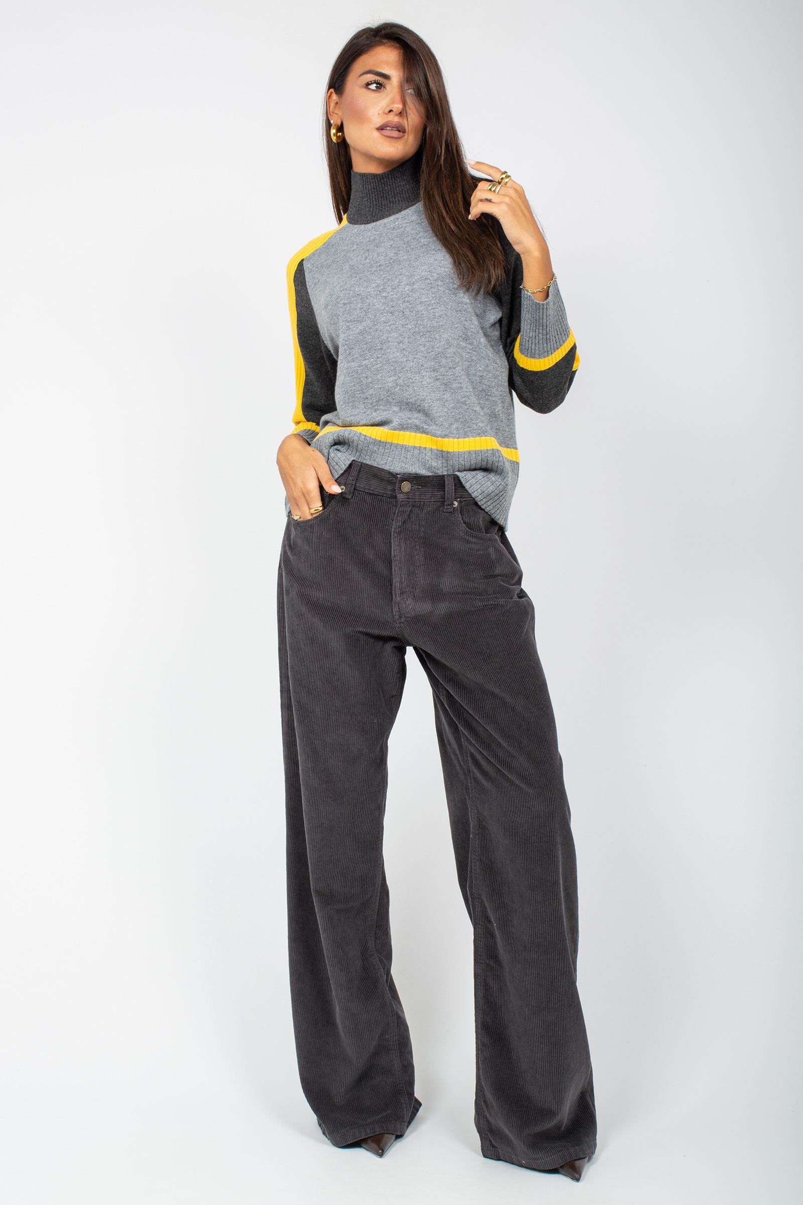 collo alto colorblock in misto lana M191J004921N B2 DIANA GALLESI 